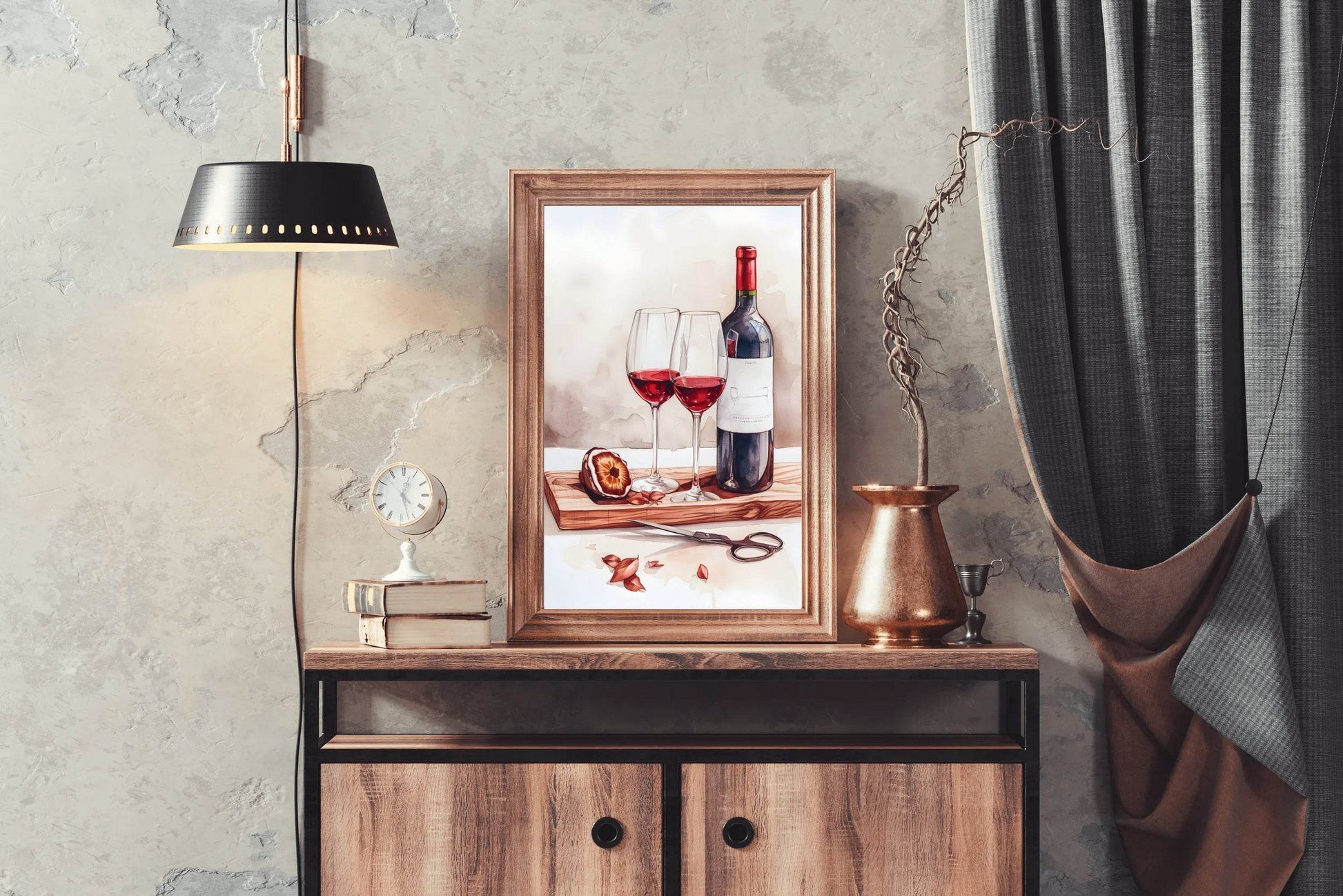 Red Wine Watercolor Painting - beink online art store