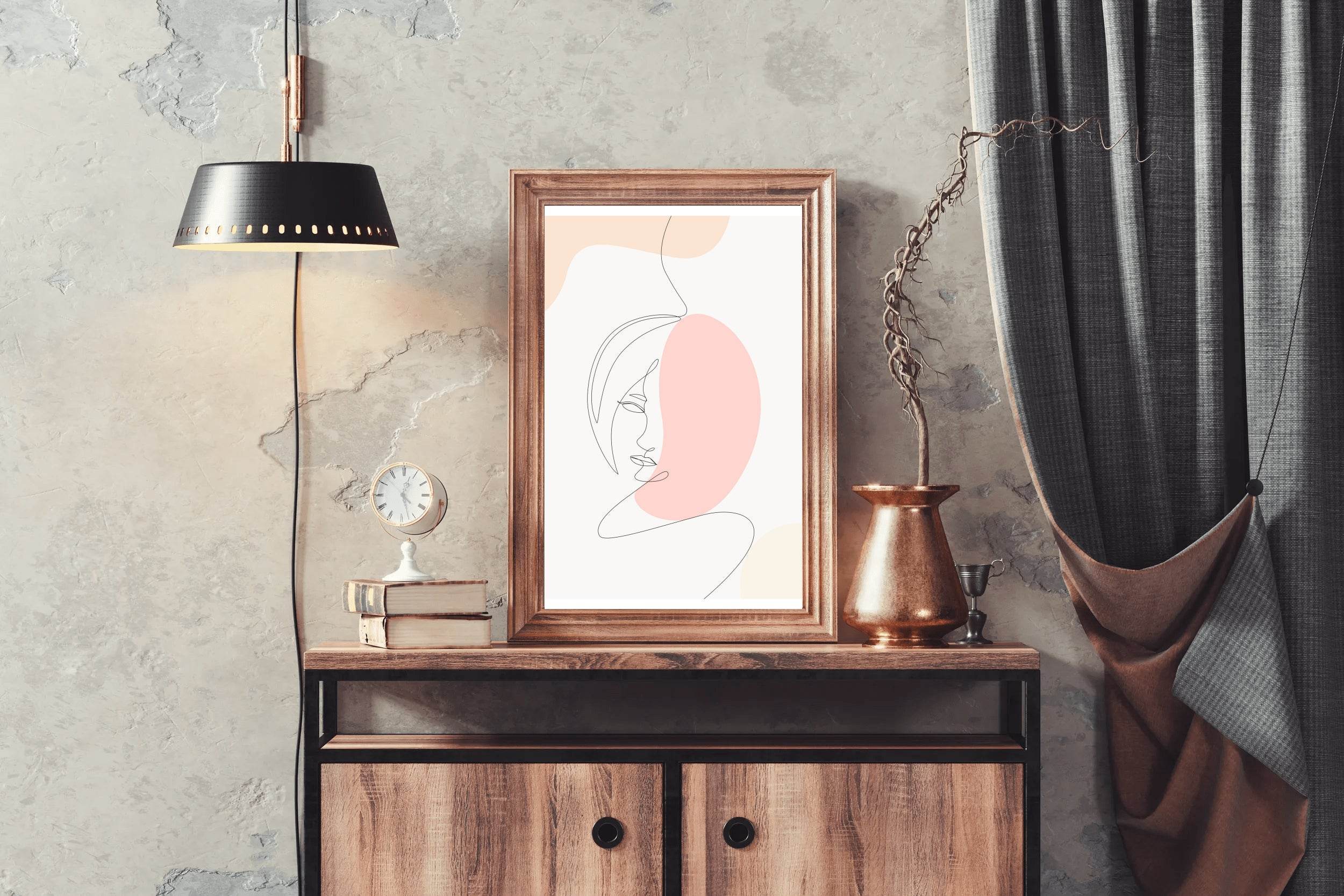 Woman Face With Closed Eye Wall Art - beink online art store