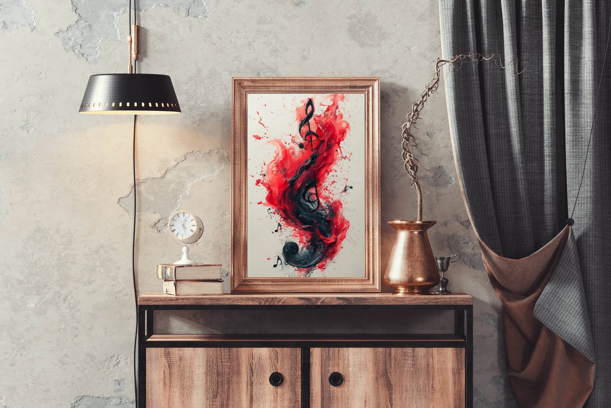 Red Musical Note Wall Aert - beink online art store