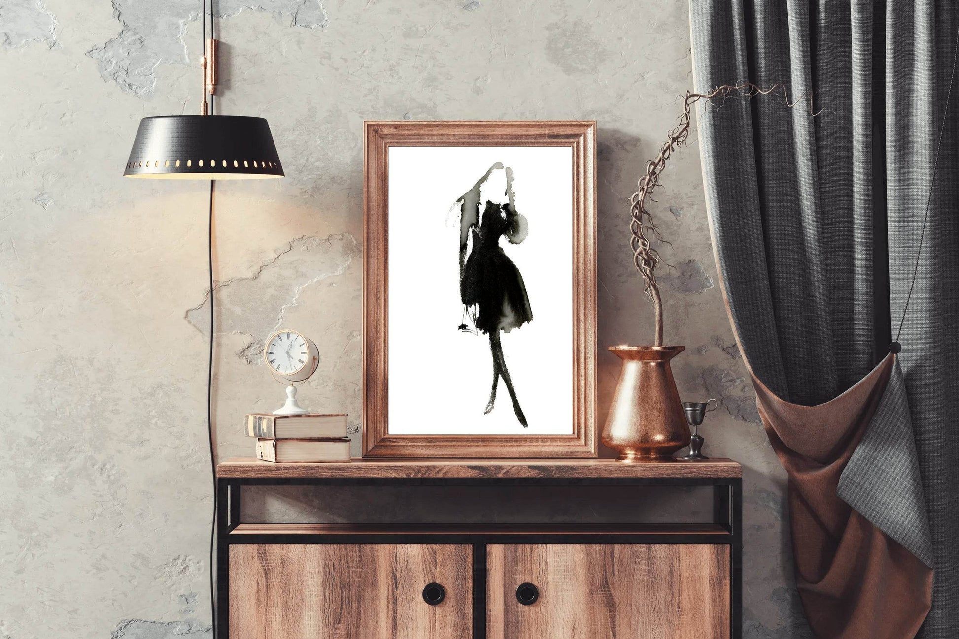 Ink-Washed Elegance - Graceful Form Woman Art - beink online art store