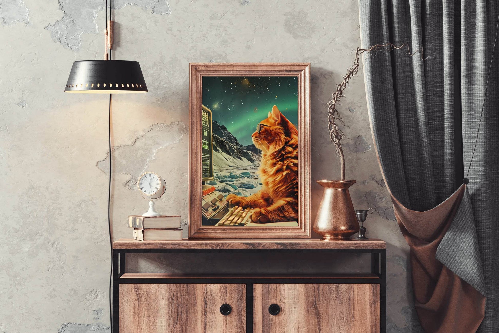 A Cat Watching The Computer Wall Art - beink online art store