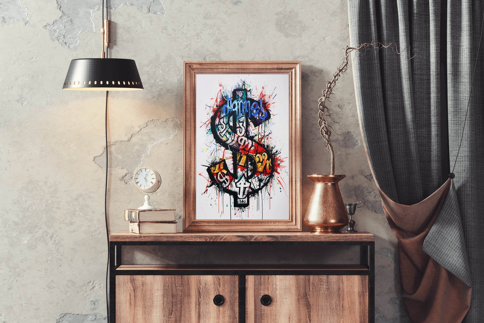 Colorful Abstract Dollar Illustration Wall Art - beink online art store