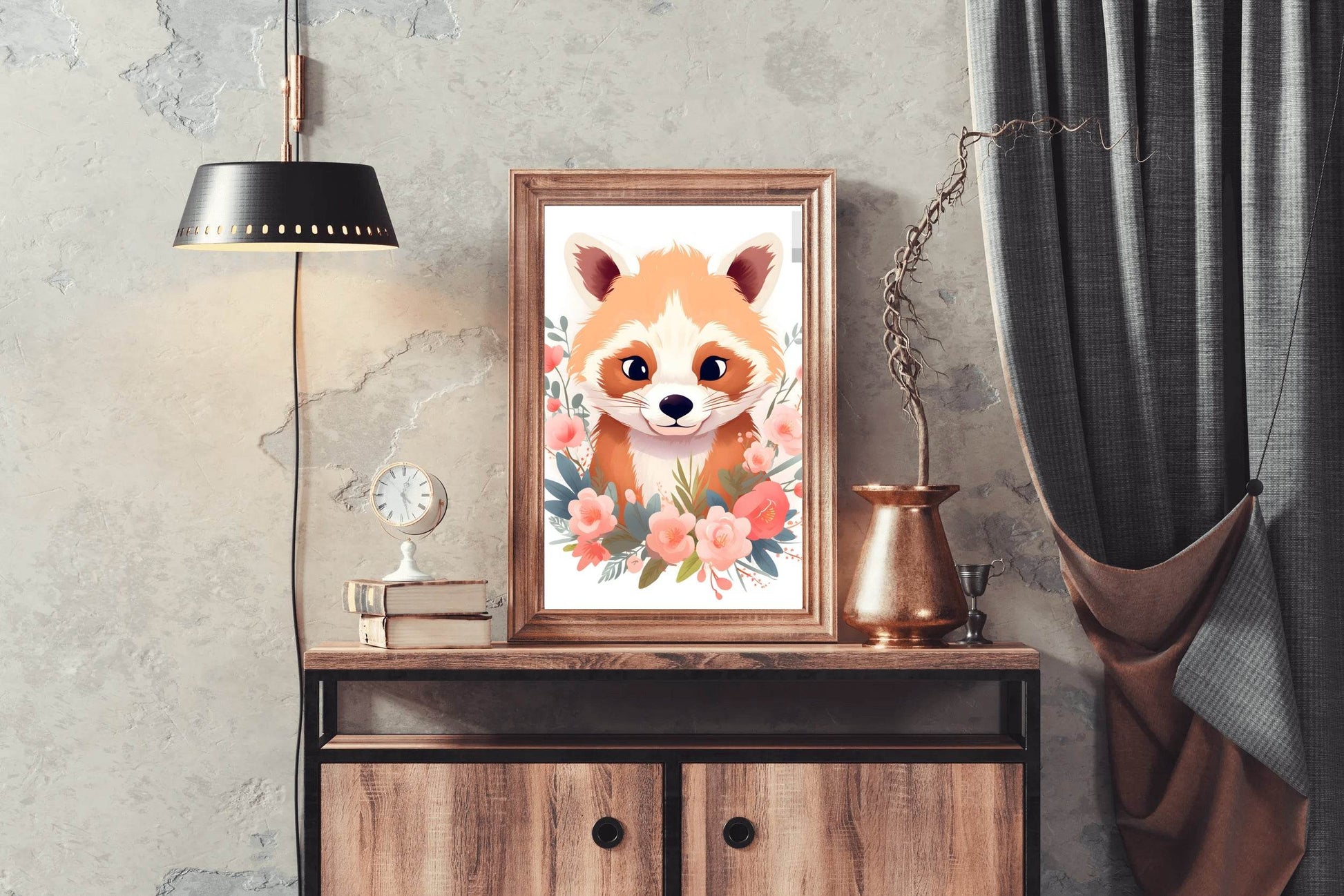Cute Watercolor Red Panda Wall Art - beink online art store