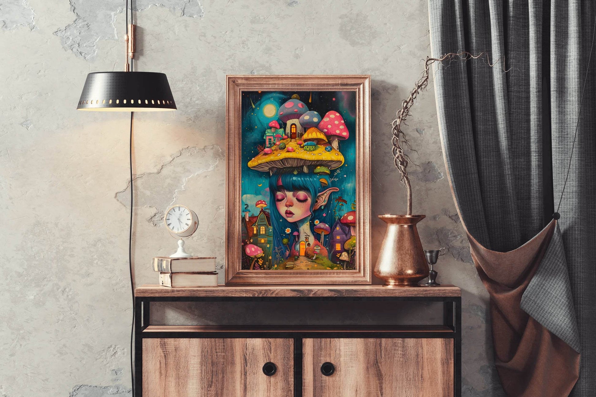 Anime Girl Mushroom on head - beink online art store