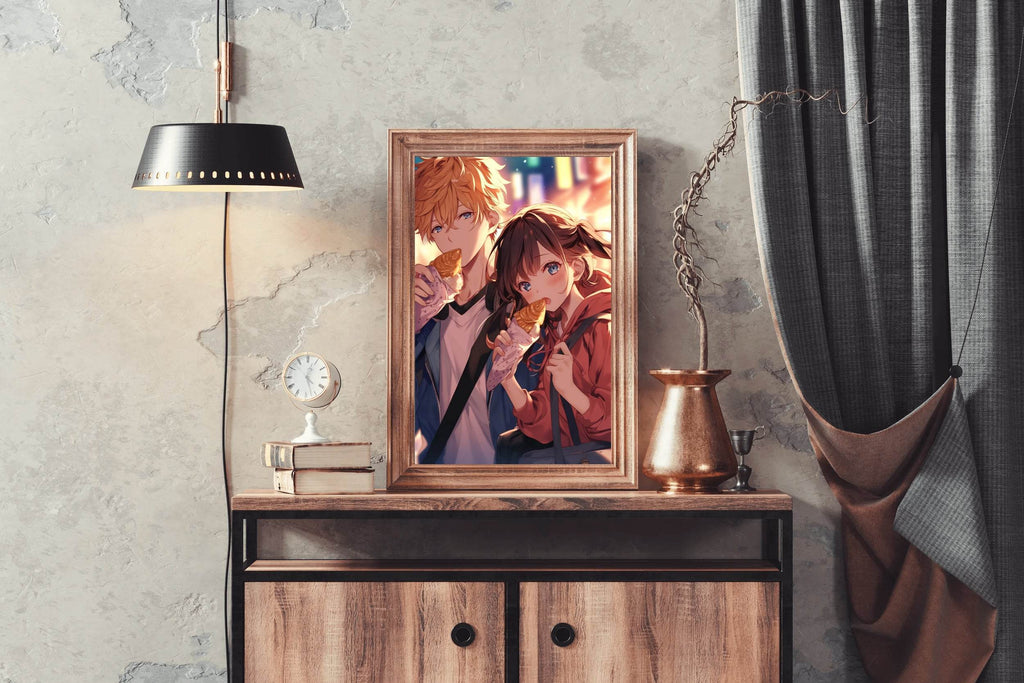 Anime style Boy and Girl couple Wall Art - beink online art store