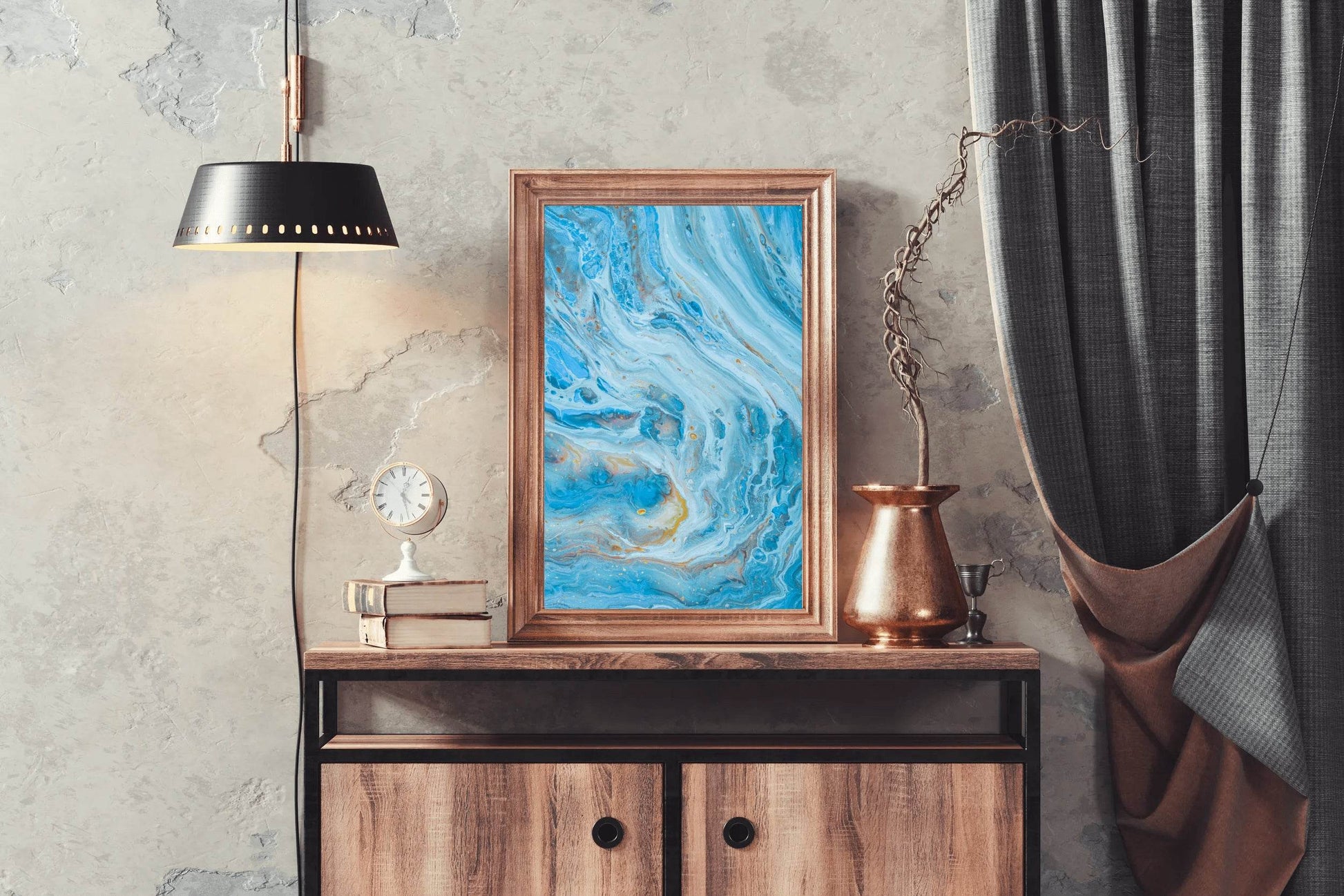 Waves View Brush Strokes Abstract Wall Art - beink online art store