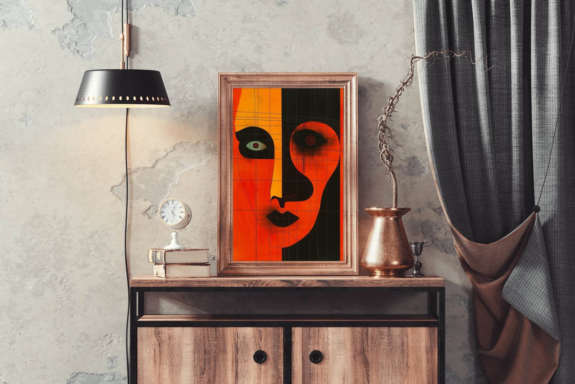 Orange Face Wall Art - beink online art store
