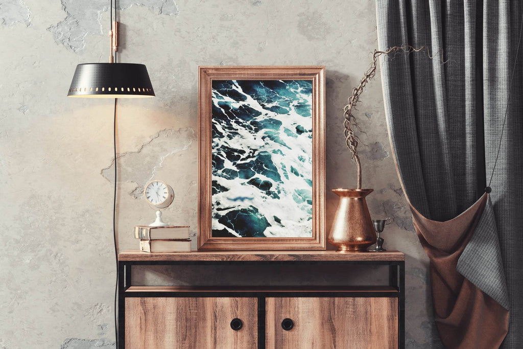 White Sea Waves Abstract Wall Art - beink online art store
