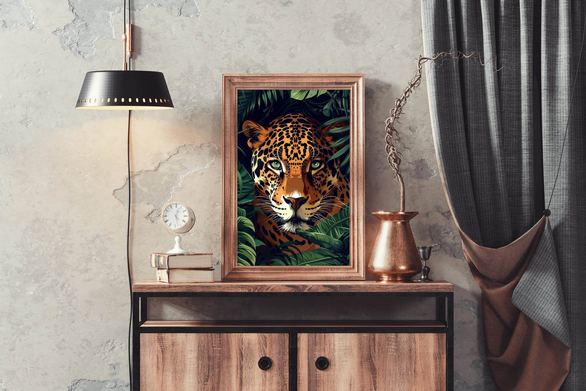Painting of Tiger Hiding in Bushes - beink online art store