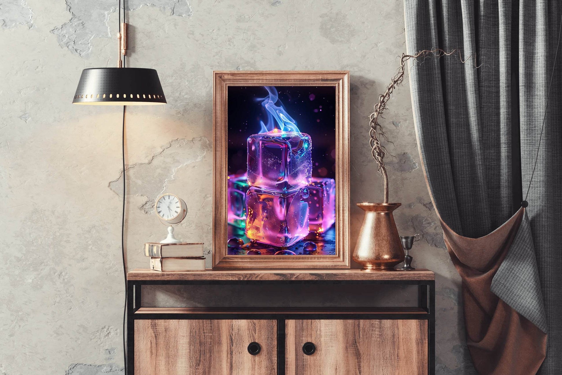 Fire Ice Cube Wall Art - beink online art store