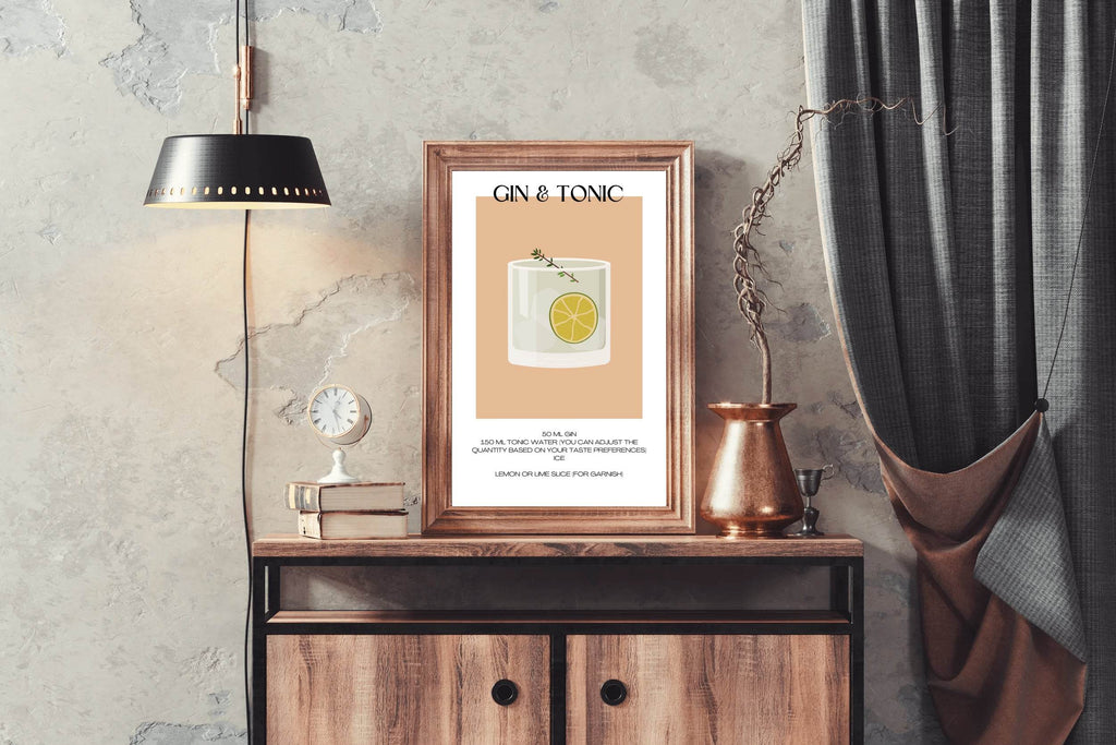 Gin And Tonic Cocktail With Lime Wall Art - beink online art store