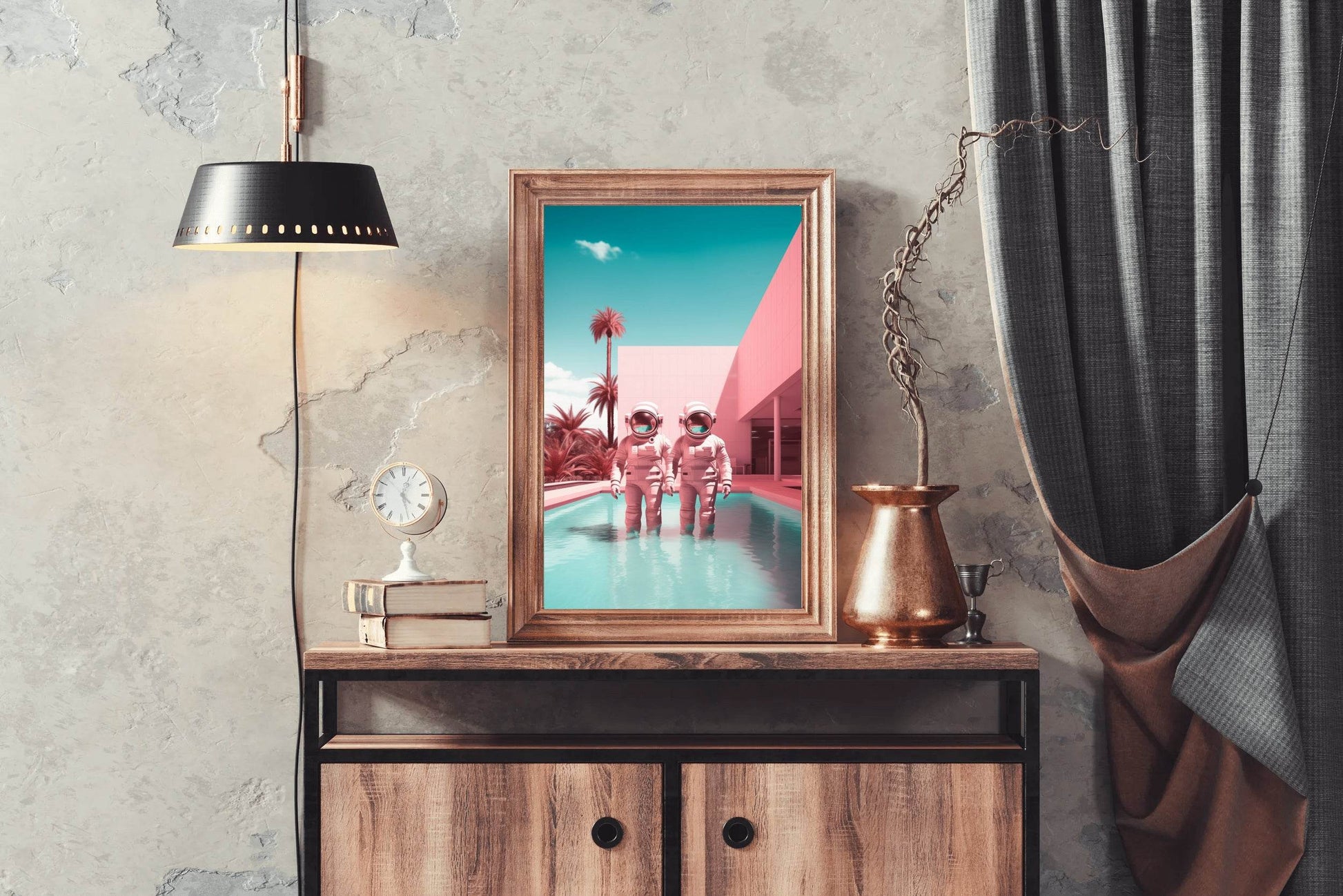 Astronaut diving in swimming pool Wall Art - beink online art store