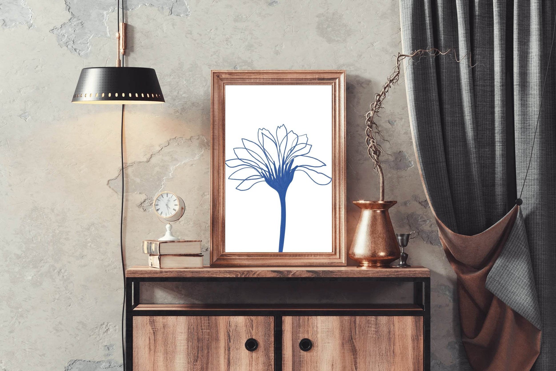Blue Agapanthus Wall Art - beink online art store