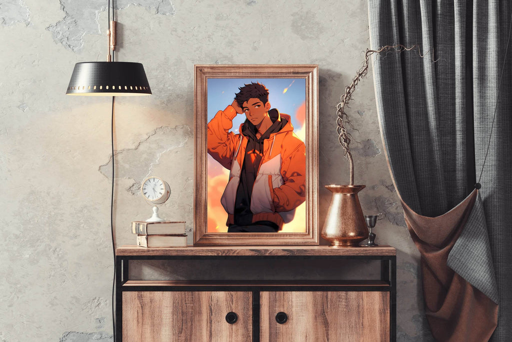 Anime Style Man portrait Wall Art - beink online art store
