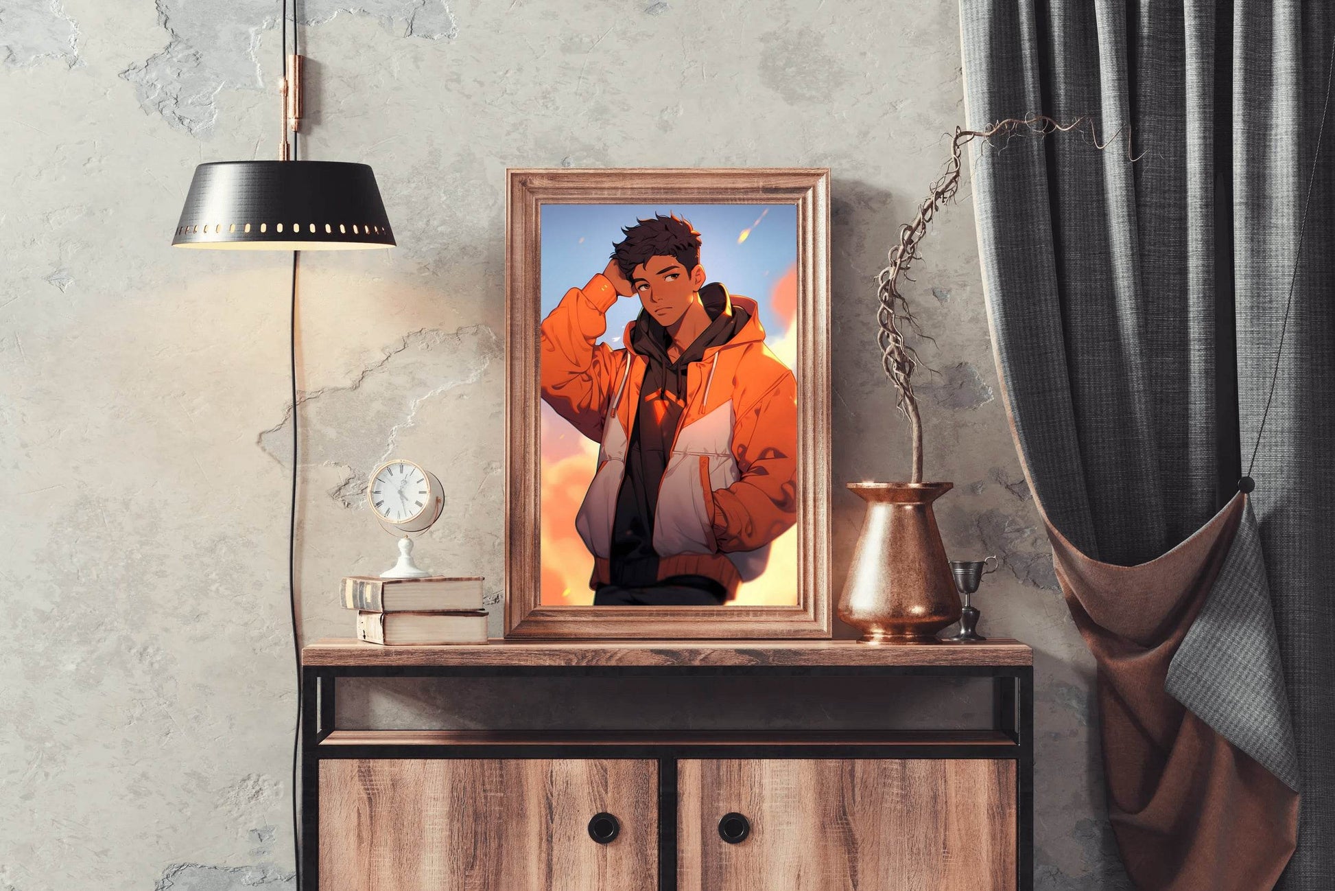 Anime Style Man portrait Wall Art - beink online art store