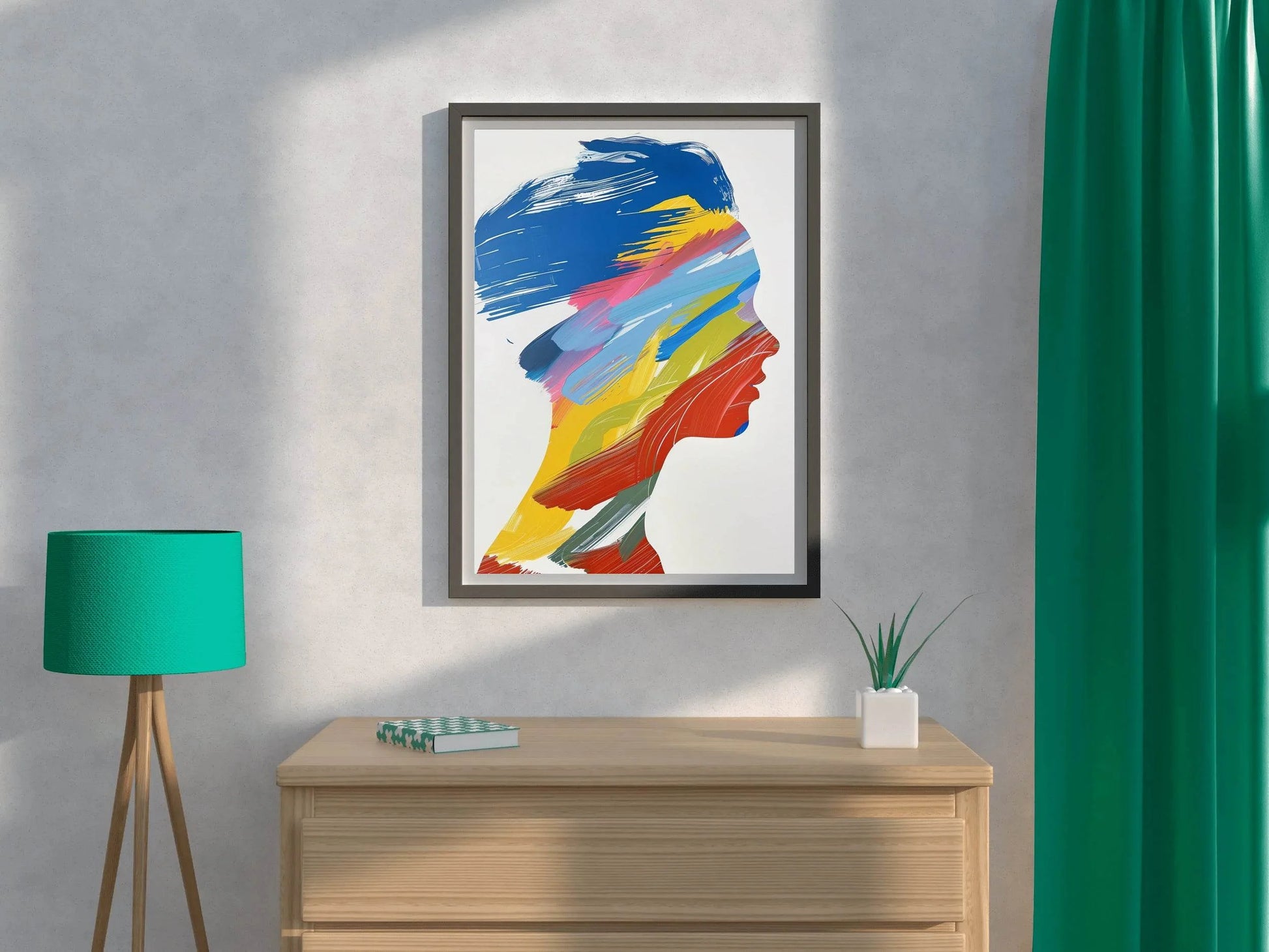 Color Portrait Of A Human Head Wall Art - beink online art store