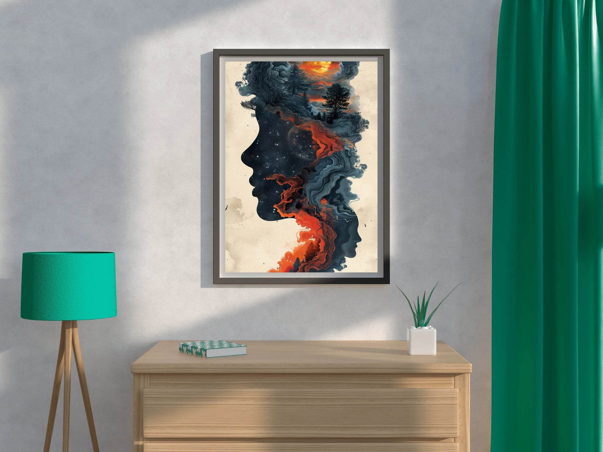 Smokey Watercolor Painting of a Women Face Digital Art - beink online art store