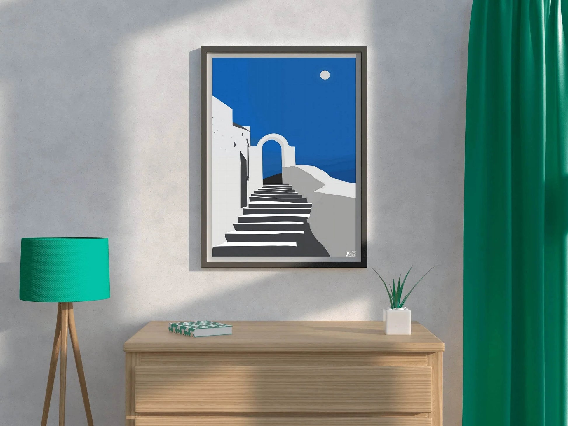 Stairs to the Sky. Santorini - Greece Wall Art - beink online art store
