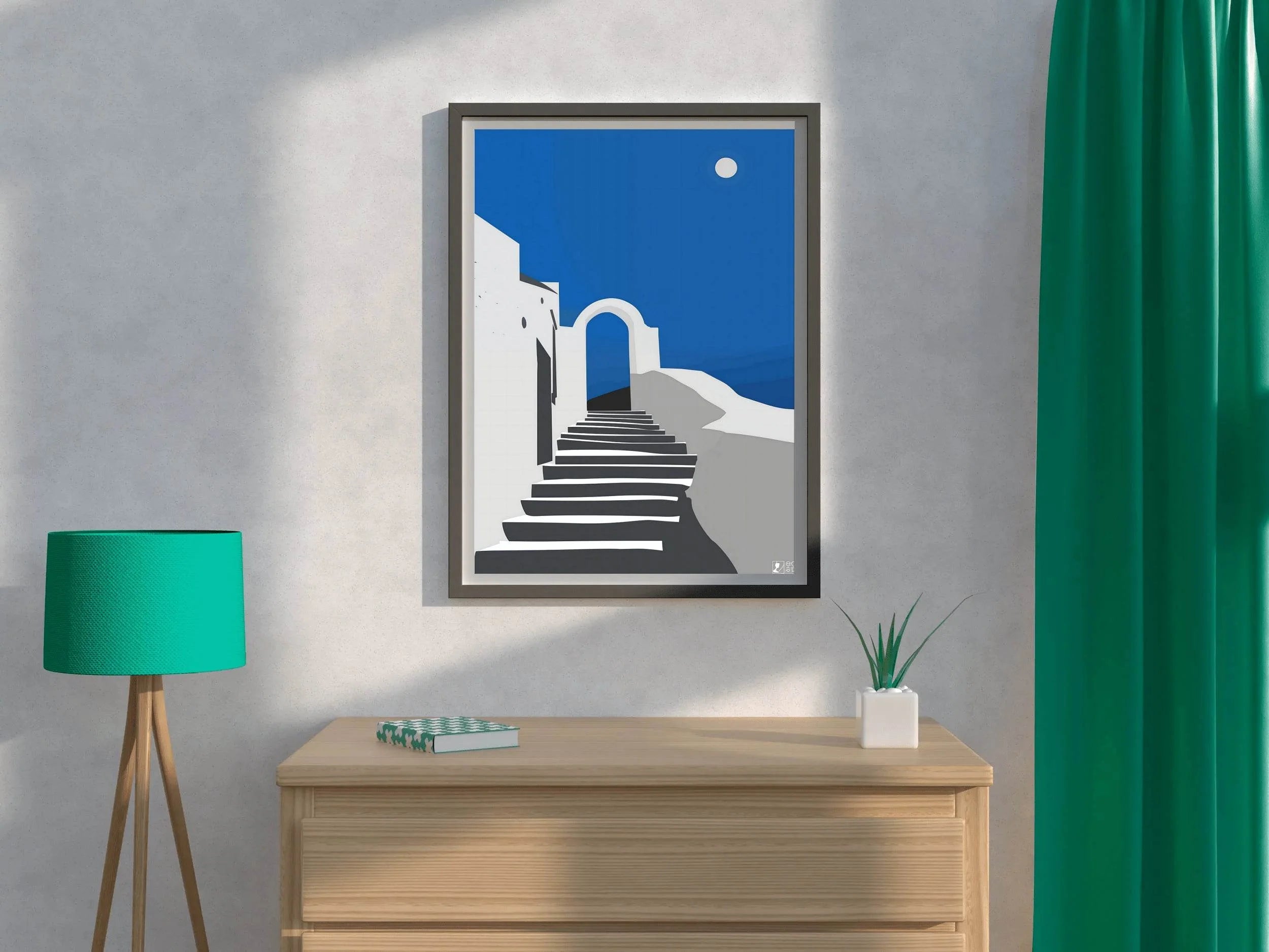 Stairs to the Sky. Santorini - Greece Wall Art - beink online art store
