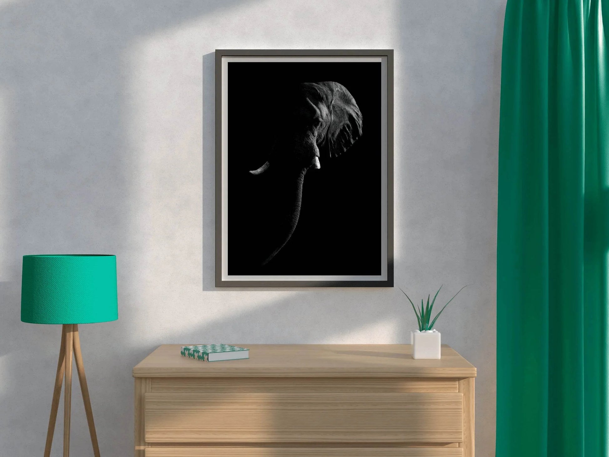Elephant Black & White Wall Art - beink online art store
