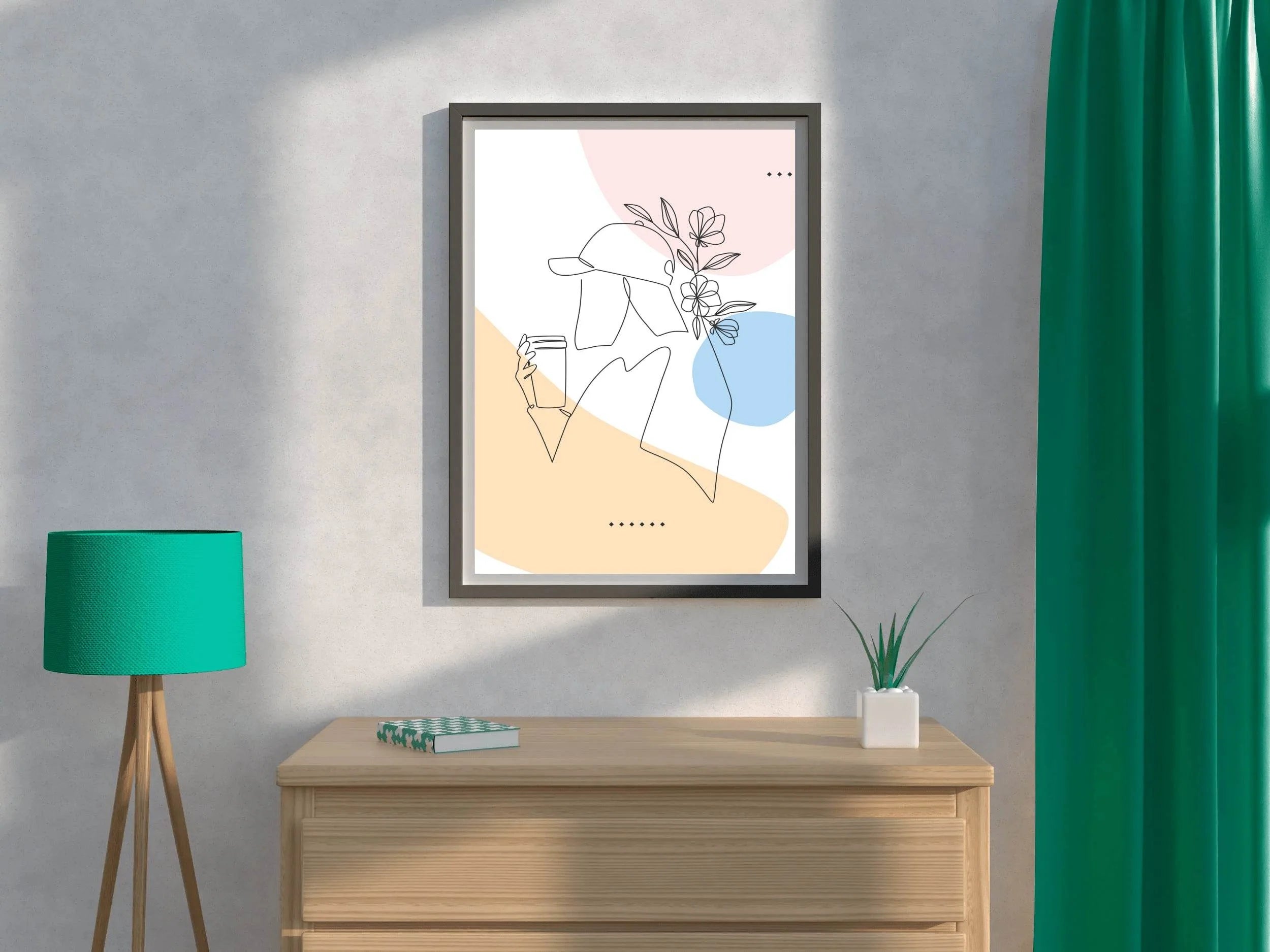 Beautiful Woman Drinking Coffee Wall Art - beink online art store