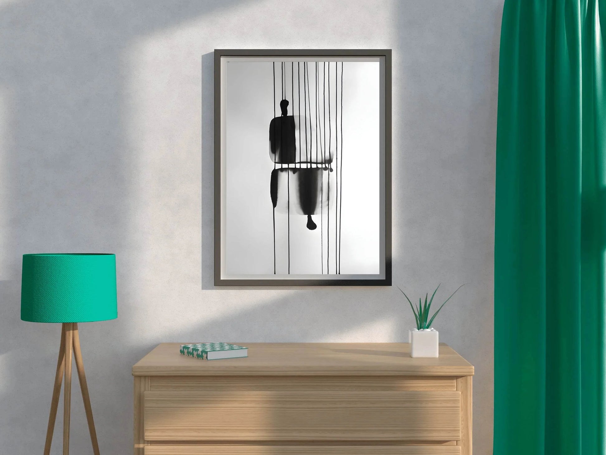 Black Ink Figure Modern Wall Art - beink online art store