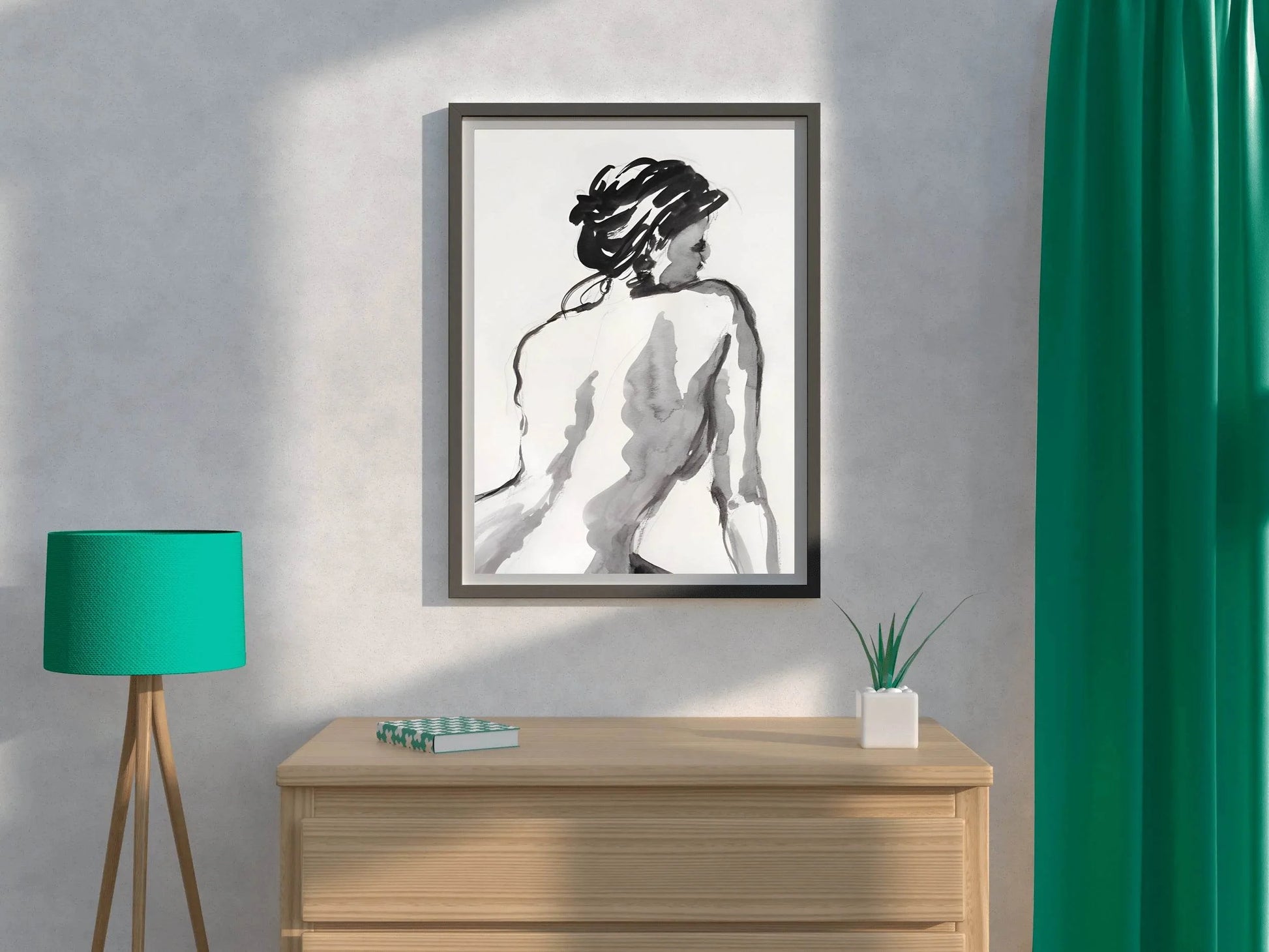 Watercolor Painting of a Lady Modern Wall Art - beink online art store