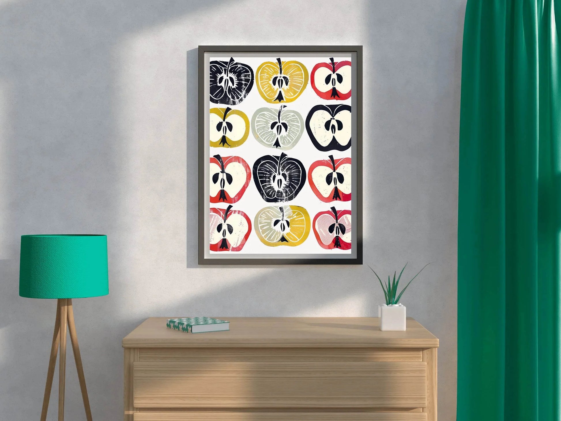 Colorful Apple Cross-Sections Wall Art - beink online art store