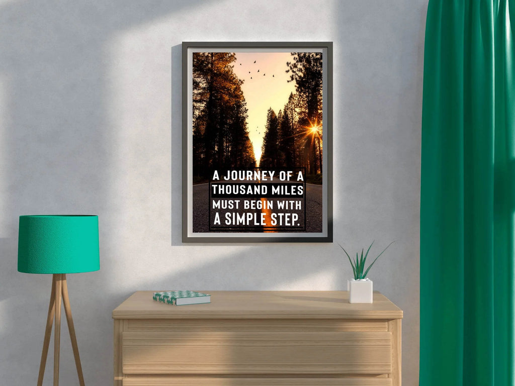 Thousand Mile Journey Motivational Wall Art - beink online art store