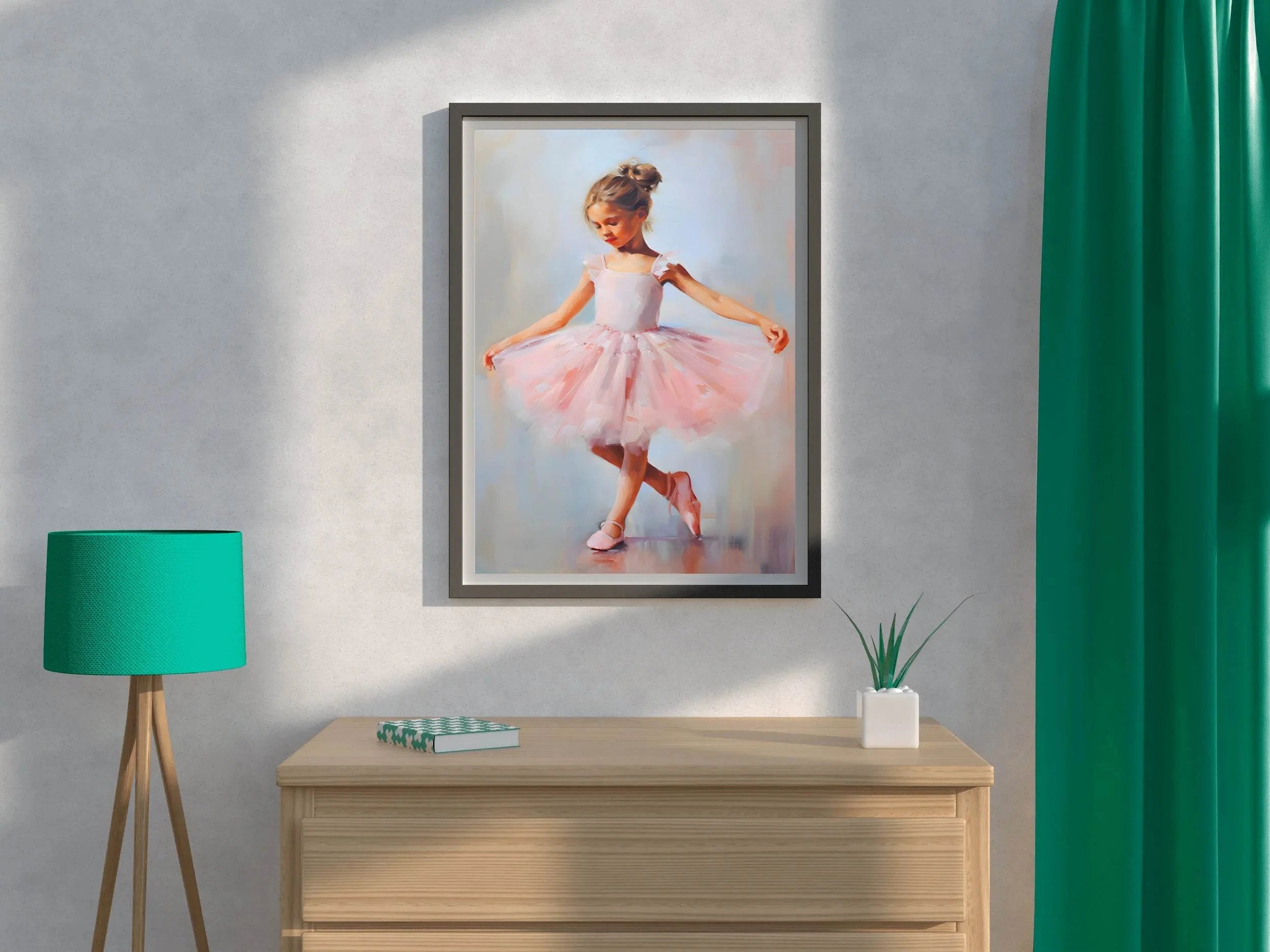 Painting of a Little Girl Dancing Wall Art - beink online art store