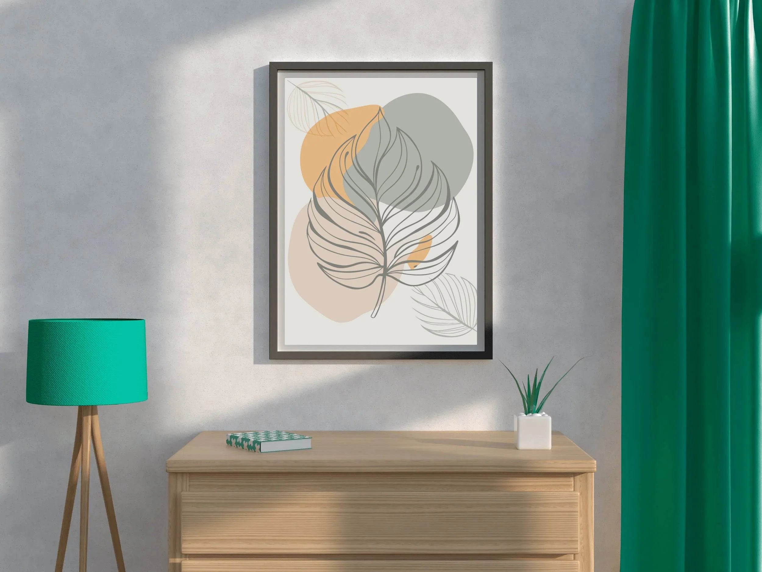 Minimal Design Of a Tropical Leaf Wall Art - beink online art store