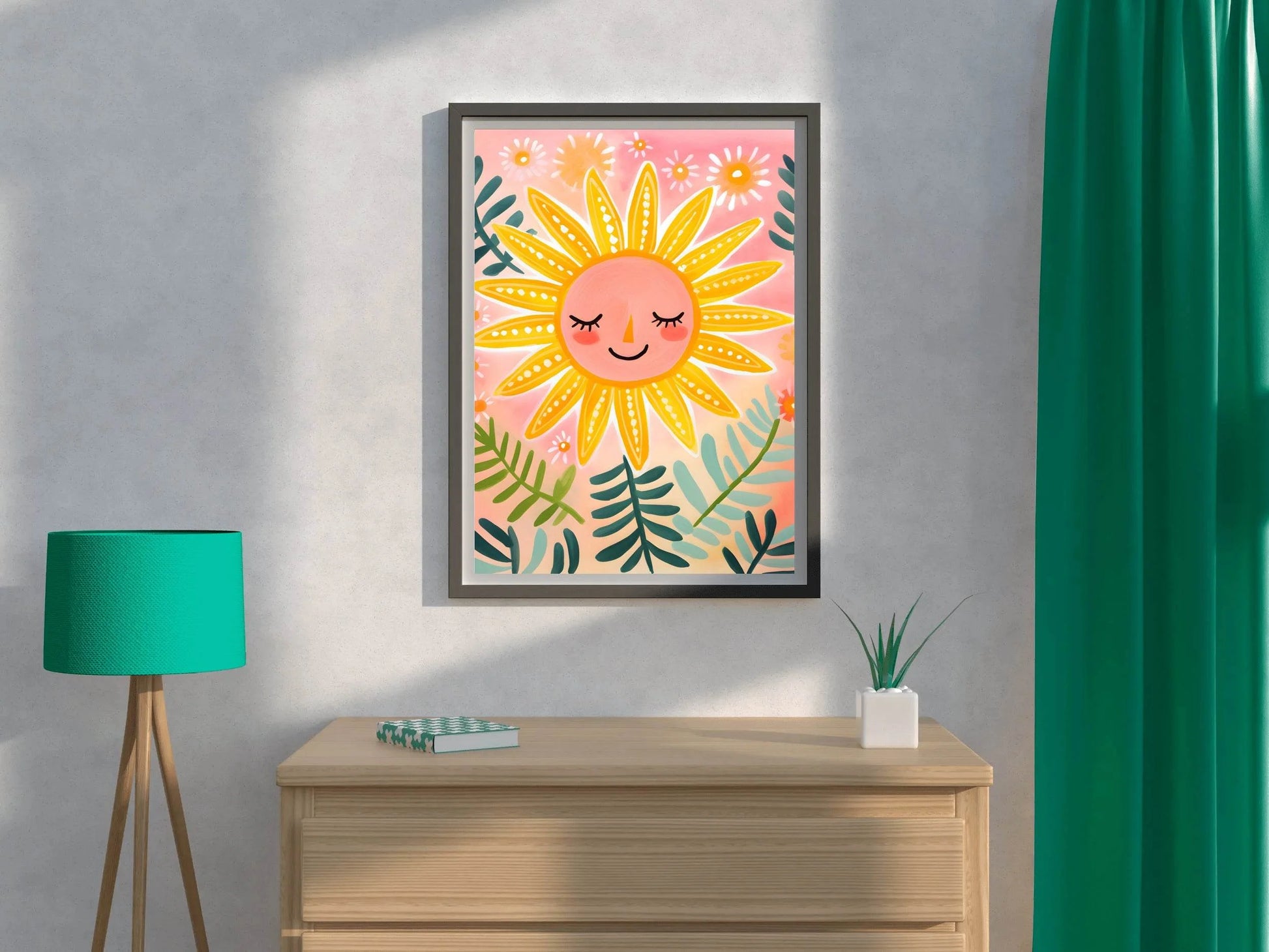 Watercolor Painting of Smiling Sun - beink online art store