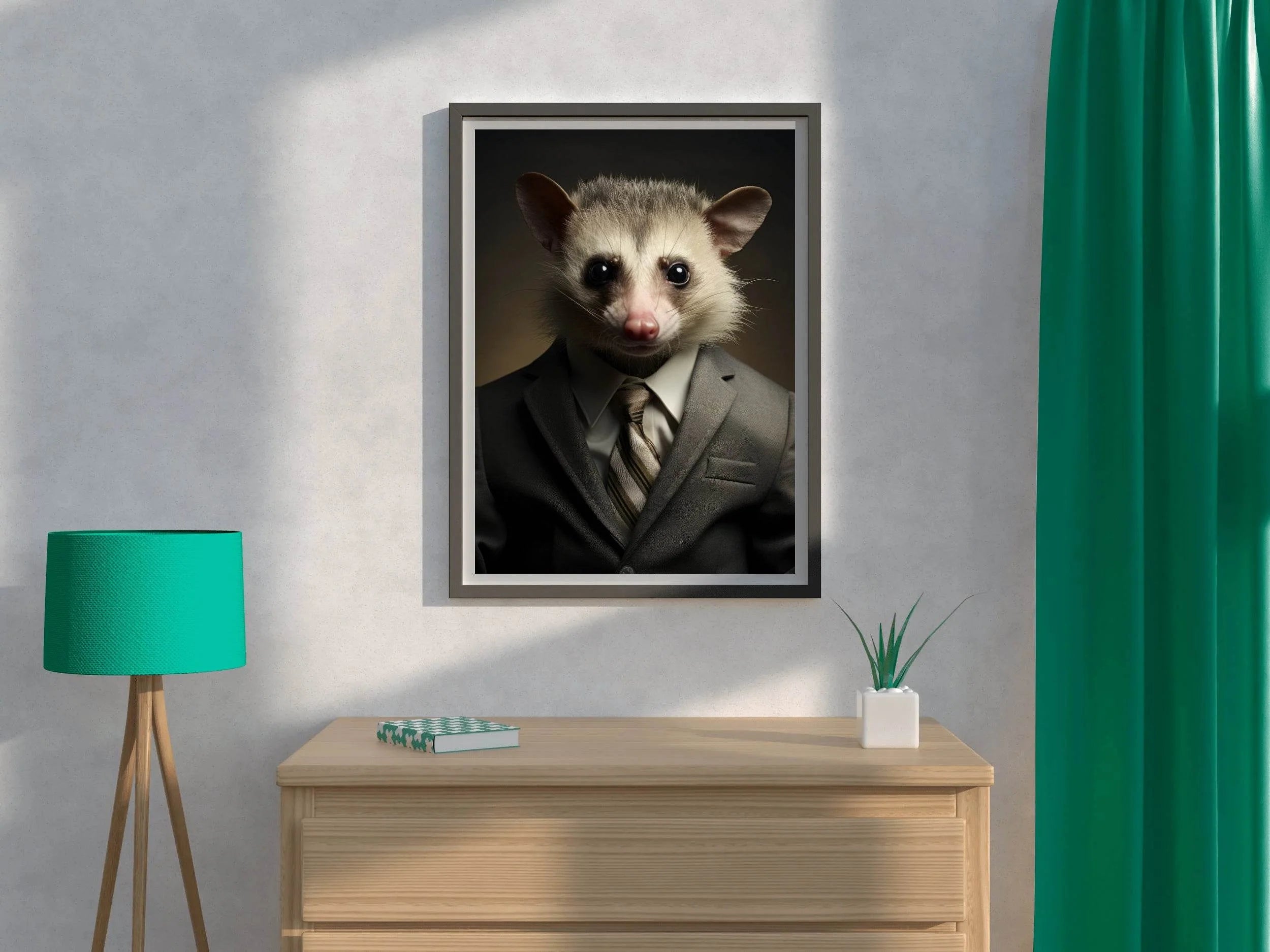 Possum in a Pin Stripe Suit Wall Art - beink online art store