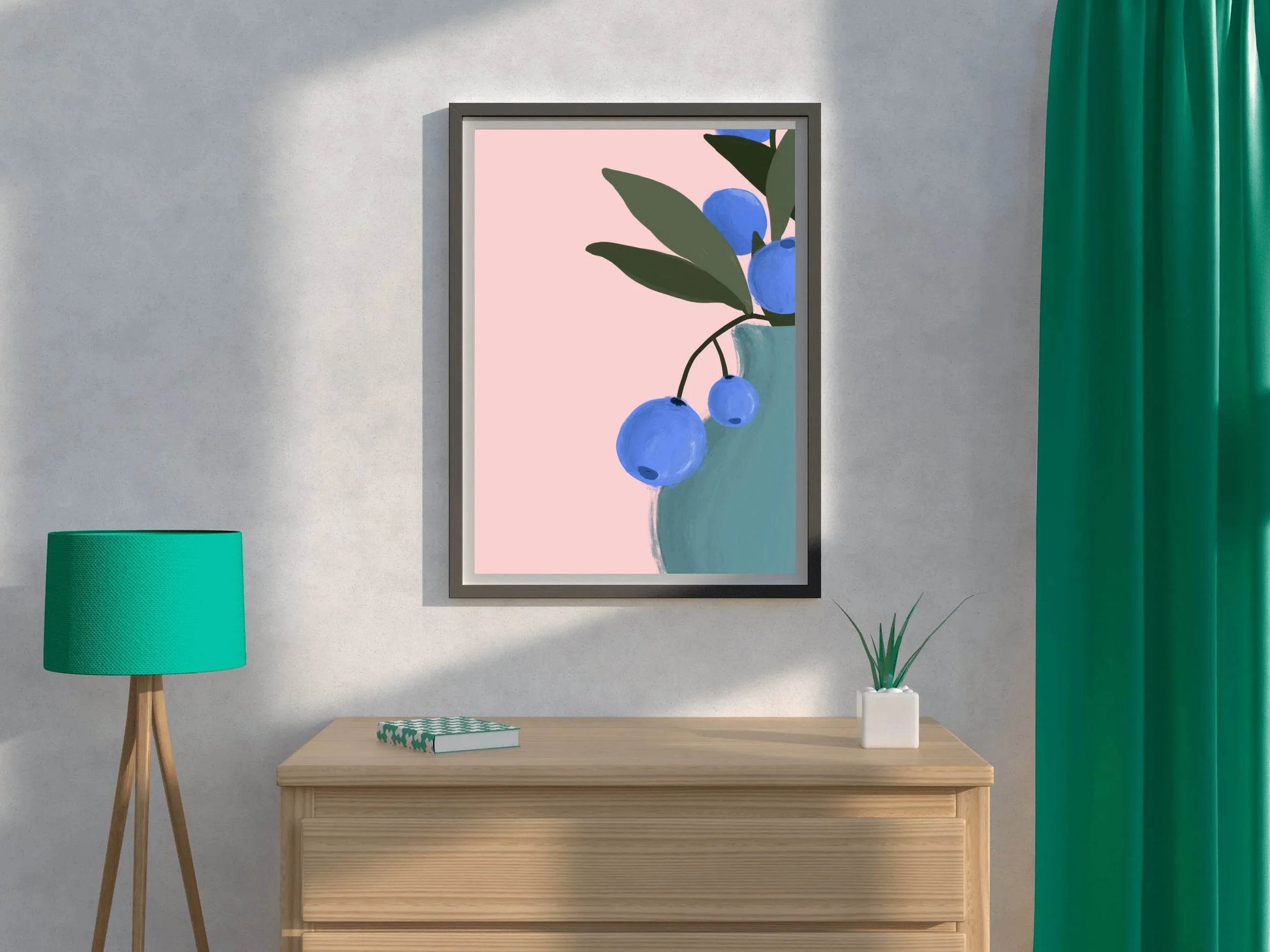Blueberry Stem Wall Art - beink online art store