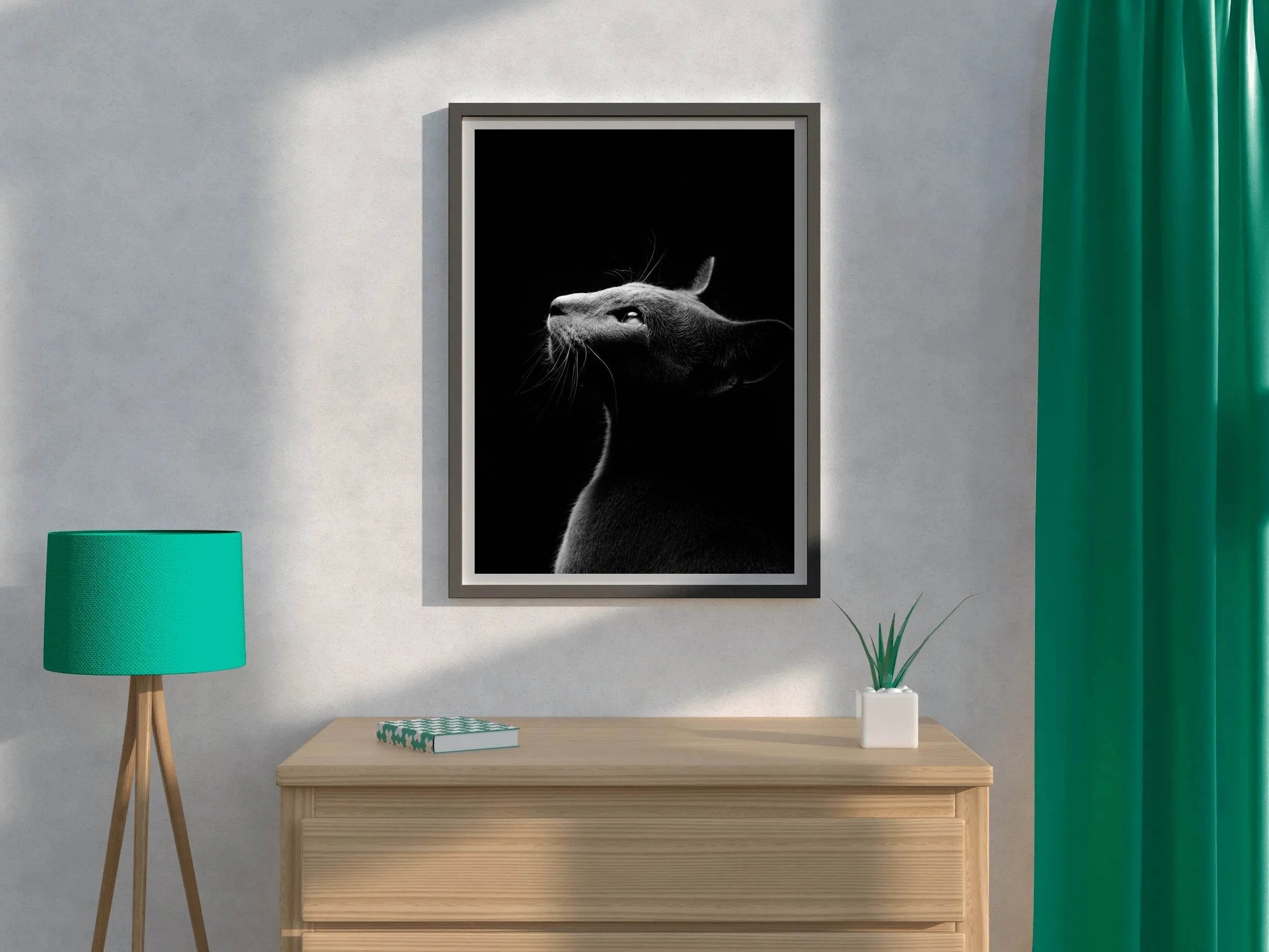 Oriental Shorthair Cat Black & White Wall Art - beink online art store