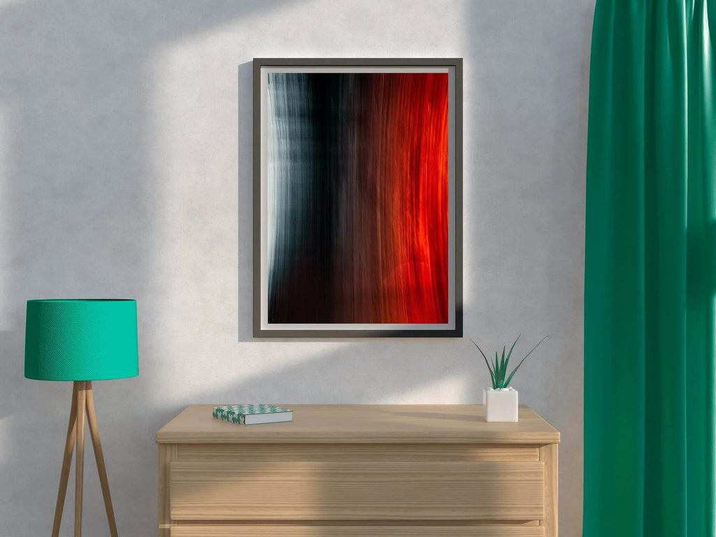 Straight Black and White Brush Lines Abstract Wall Art - beink online art store