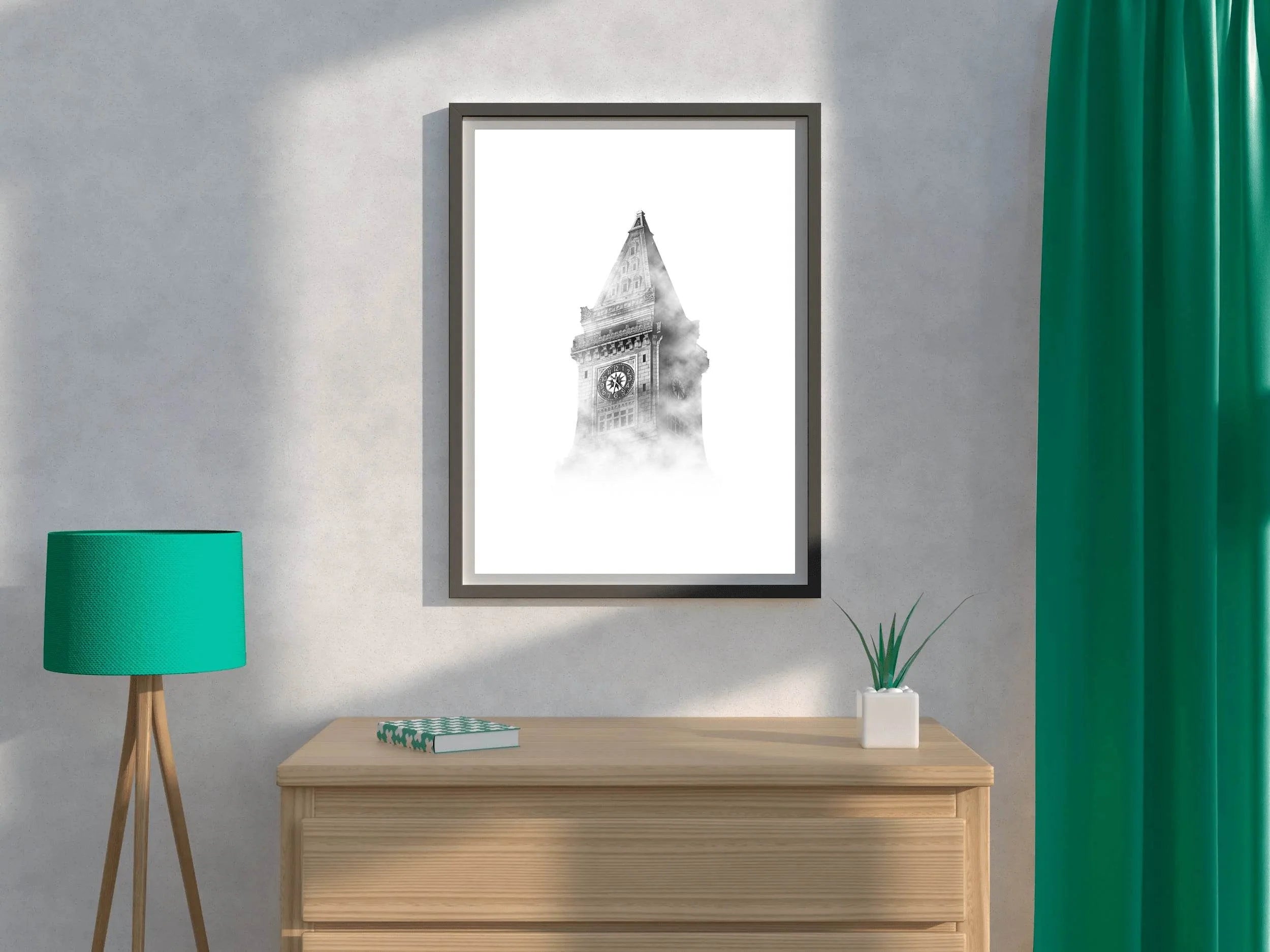 Clock Tower Black & White Wall Art - beink online art store