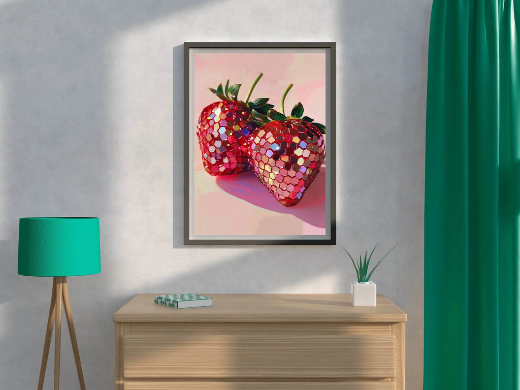 Kids Disco Strawberries Wall Art - beink online art store
