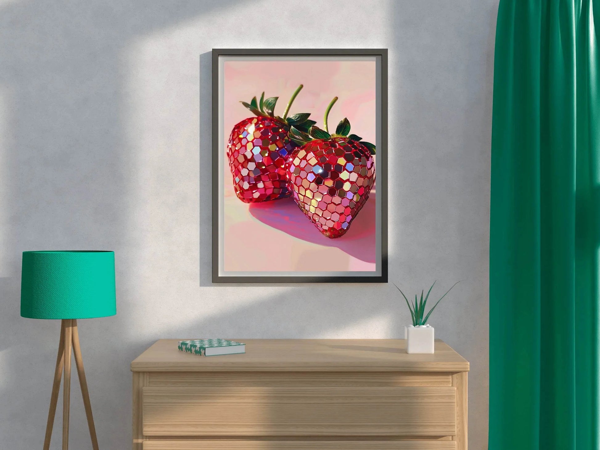 Kids Disco Strawberries Wall Art - beink online art store