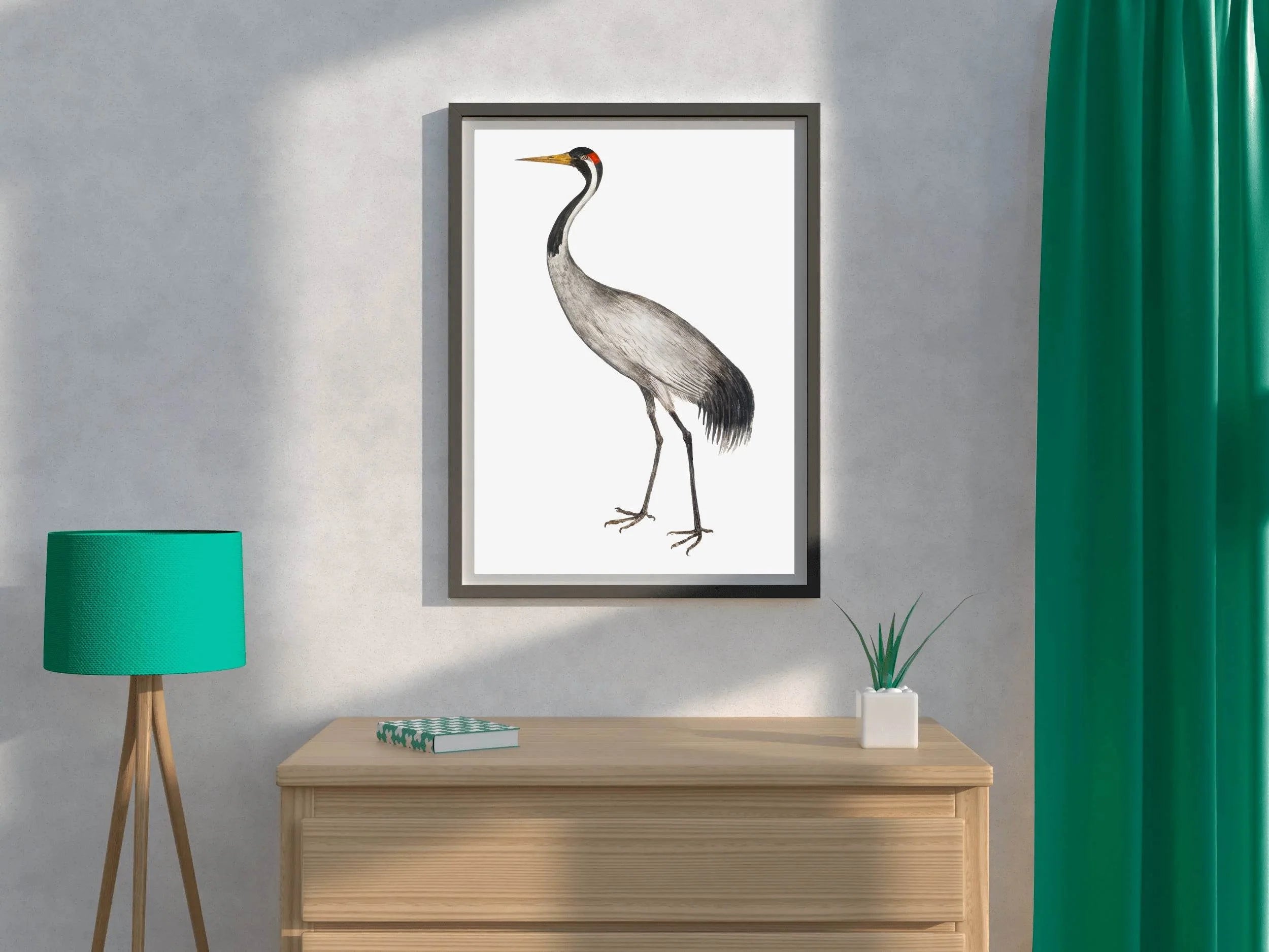 Vintage Style Common Crane Wall Art - beink online art store