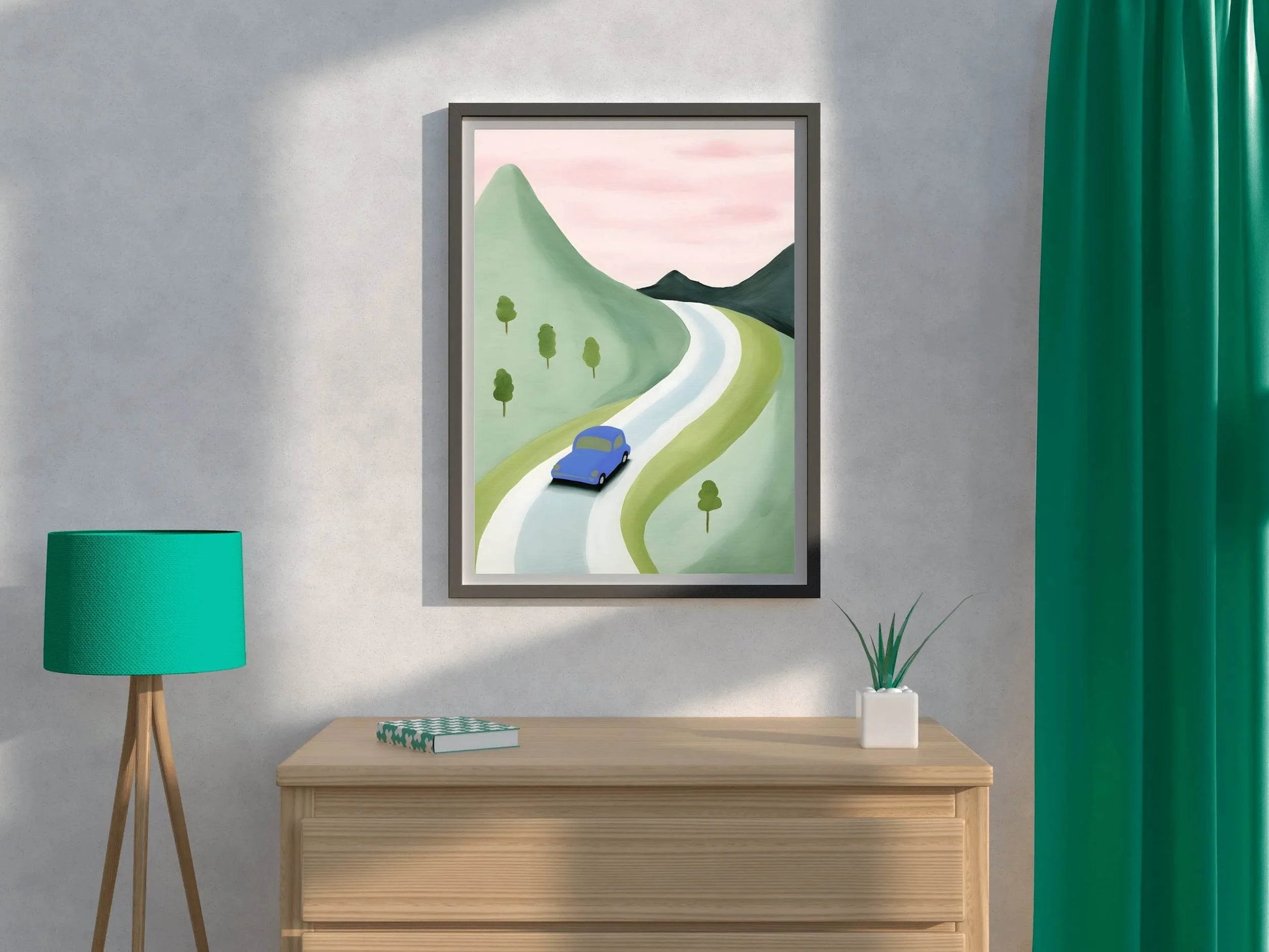 Mountain Road Trip Illustration Wall Art - beink online art store