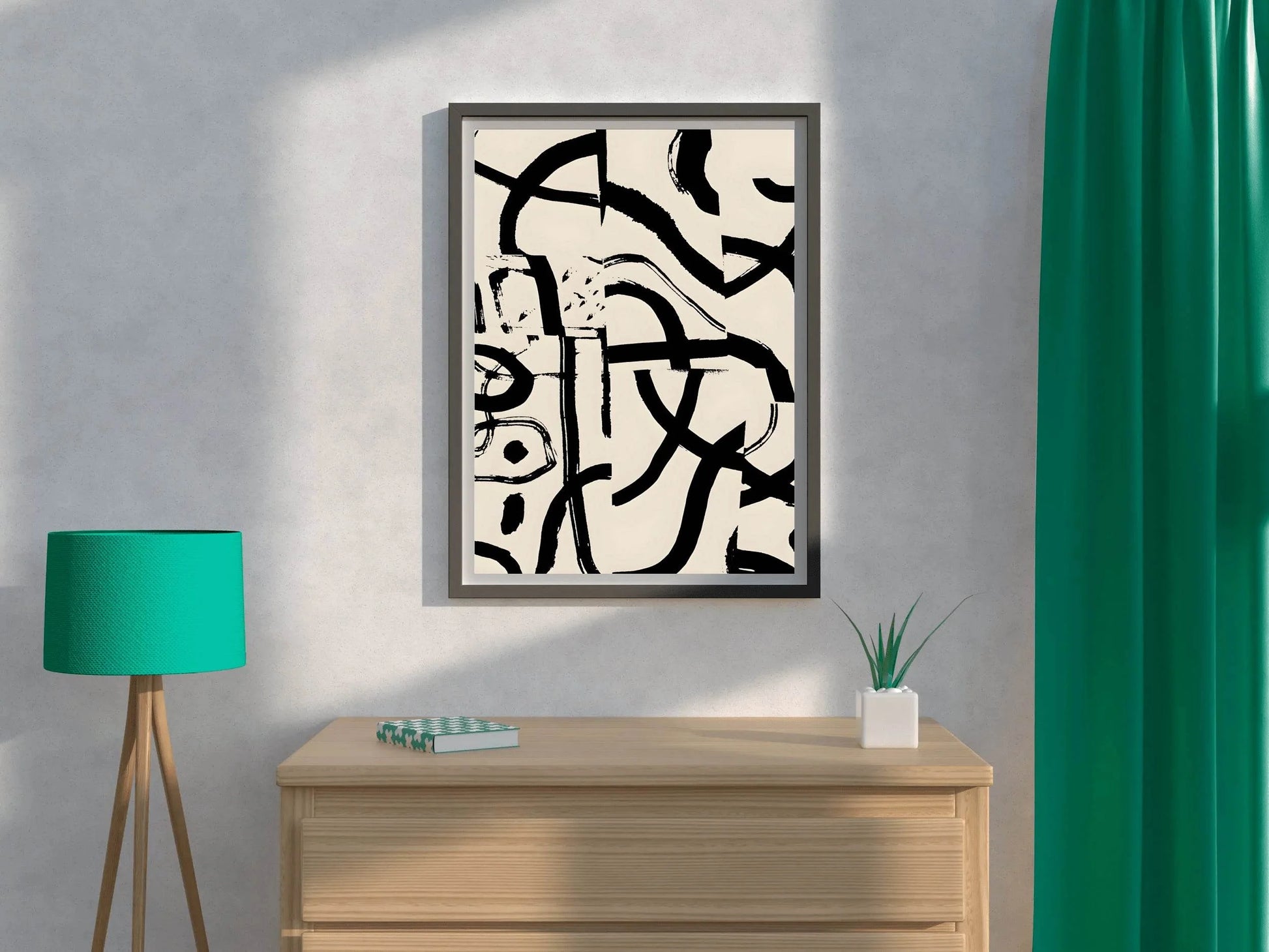Black Ink Scribble Modern Wall Art - beink online art store