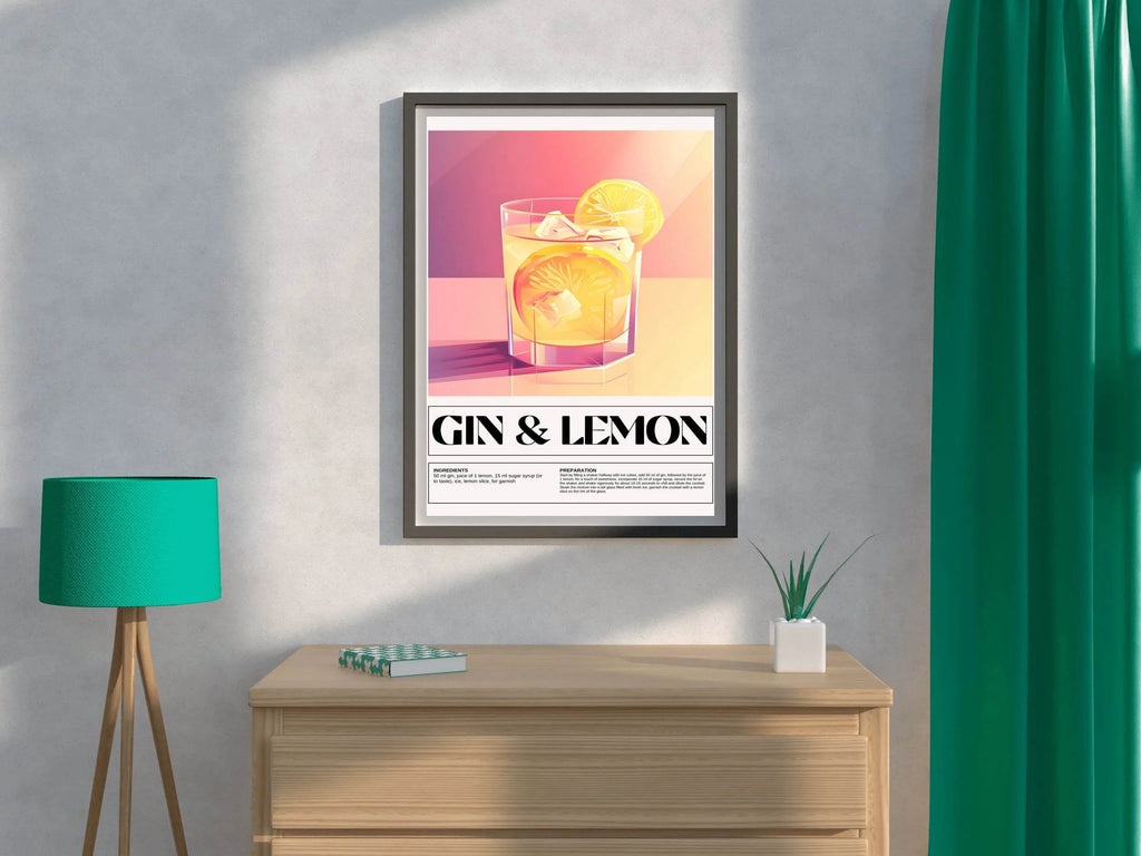 Lemon Gin Drink Wall Art - beink online art store