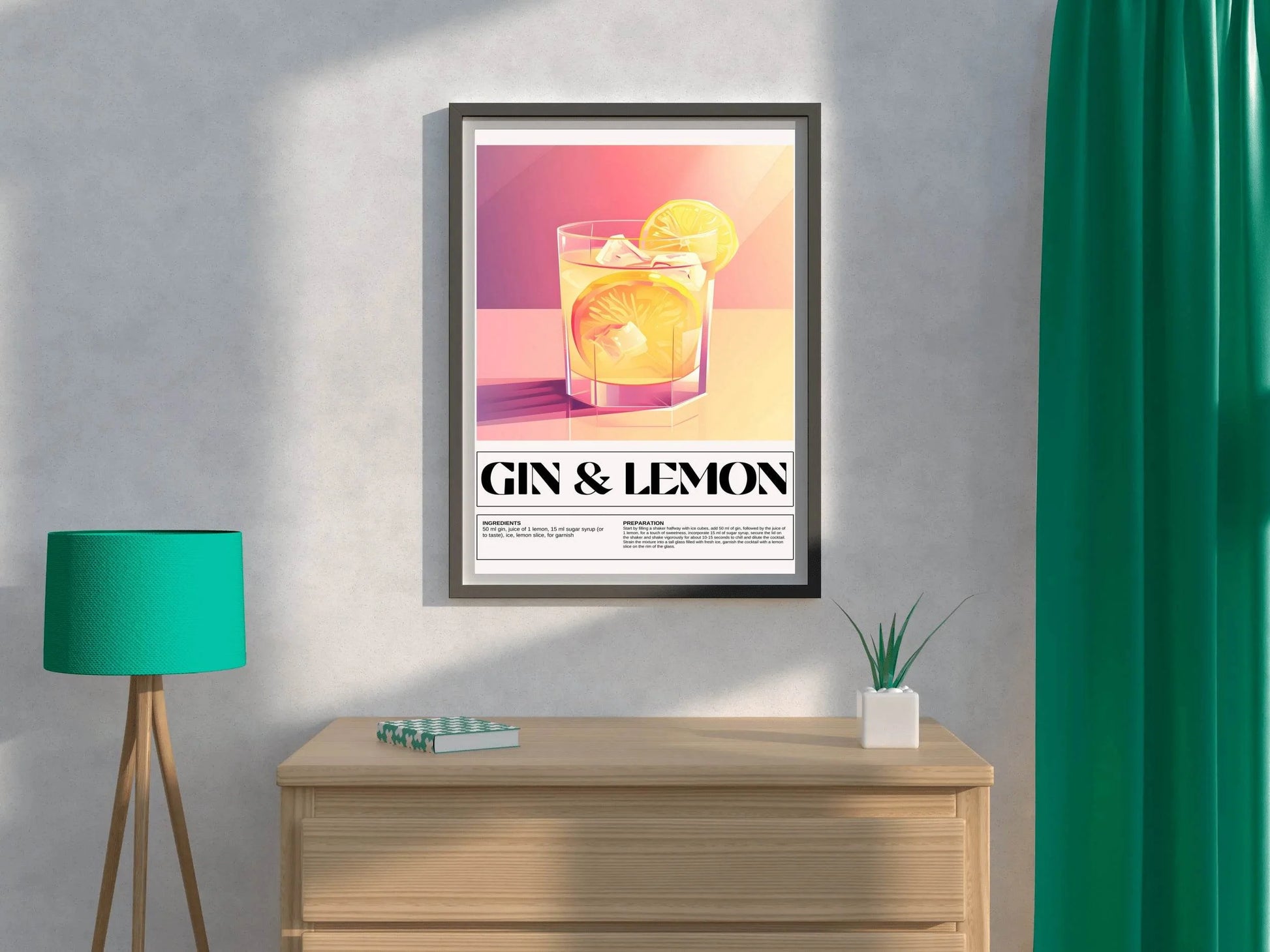 Lemon Gin Drink Wall Art - beink online art store