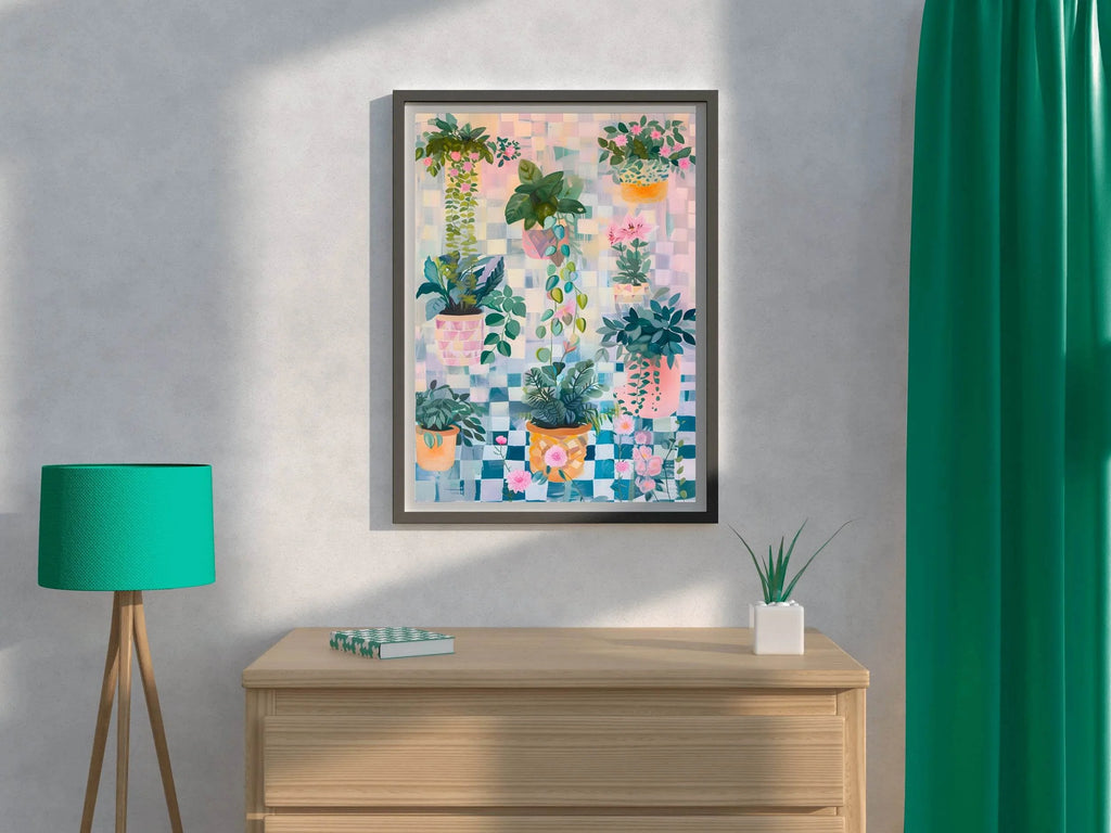 Colorful Potted Plants Digital Painting Art - beink online art store