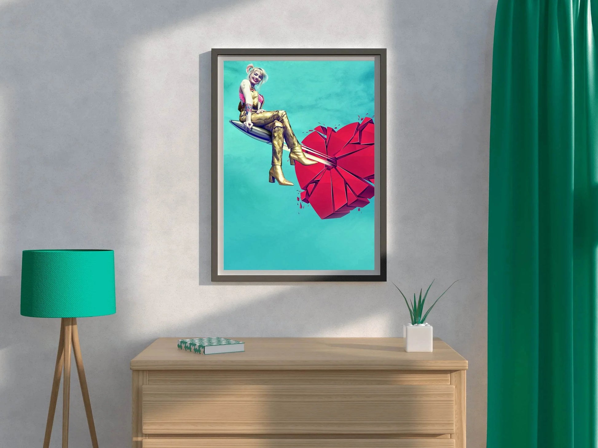 Harley Quinn A Broken Heart with Bullet Wall Art - beink online art store