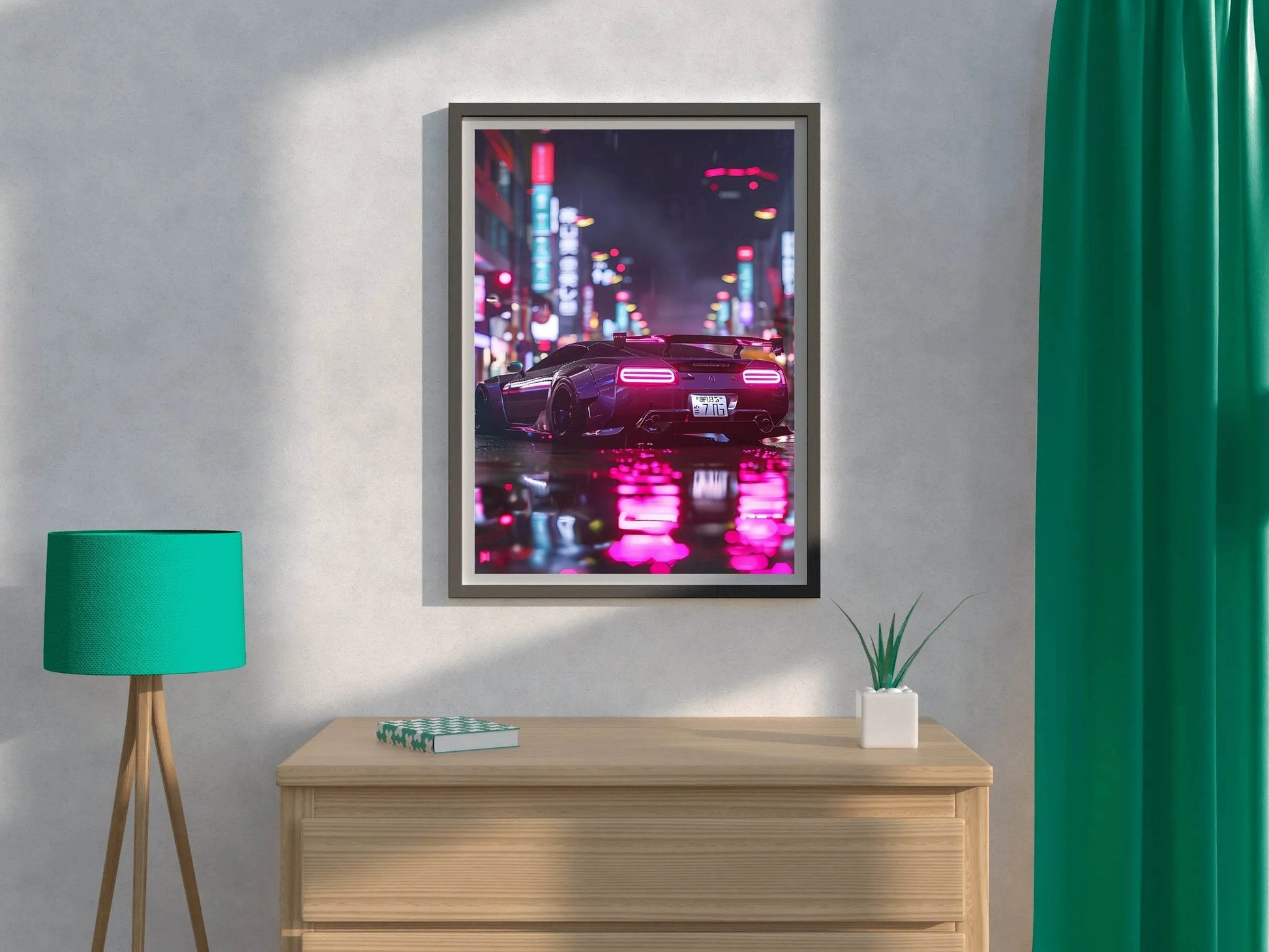 Neon Colors Bugatti Chiron Wall Art - beink online art store