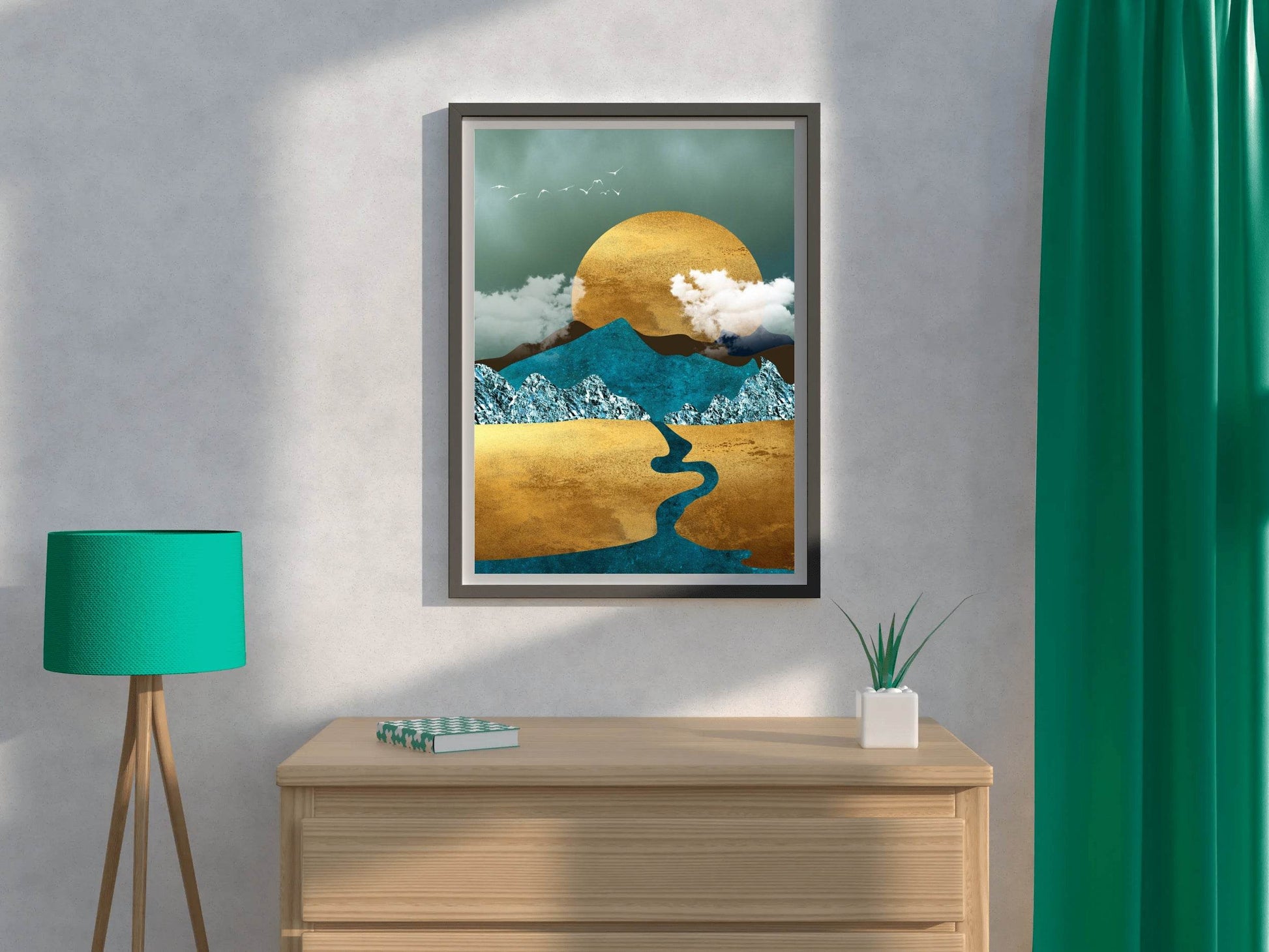 Wanderlust Golden Path Modern Wall Art - beink online art store