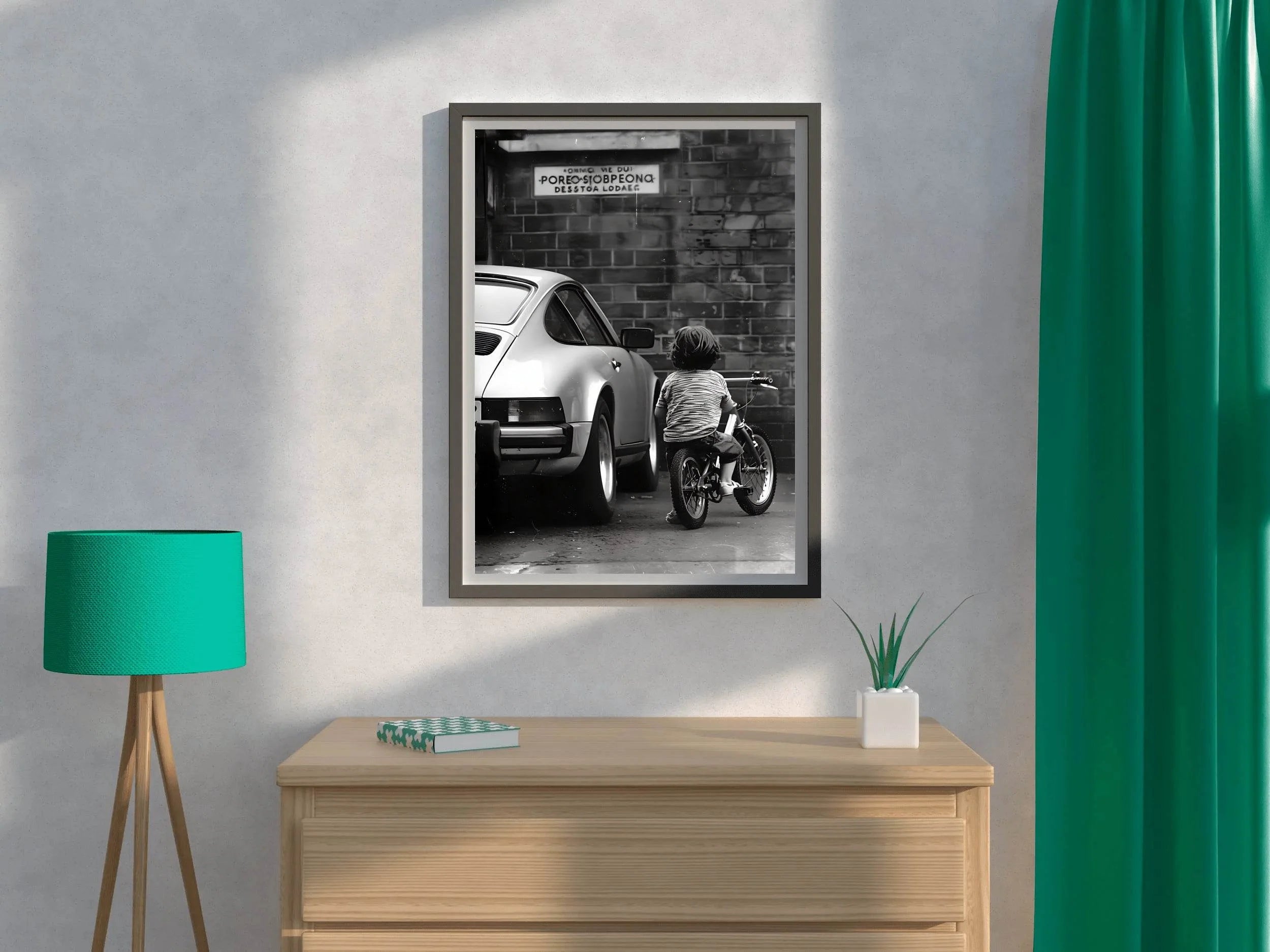 Kid With Porsche 911 Wall Art - beink online art store