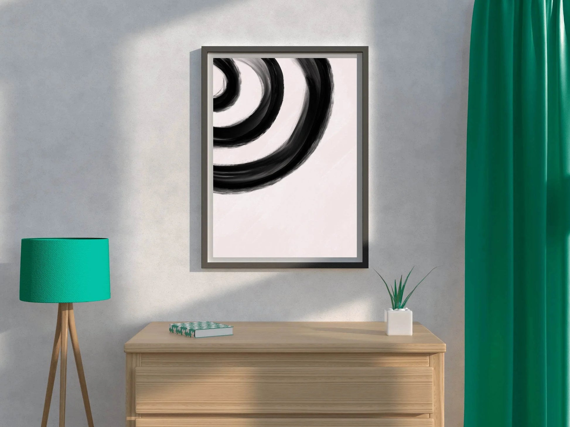 Black Half Circle Painting Wall Art - beink online art store